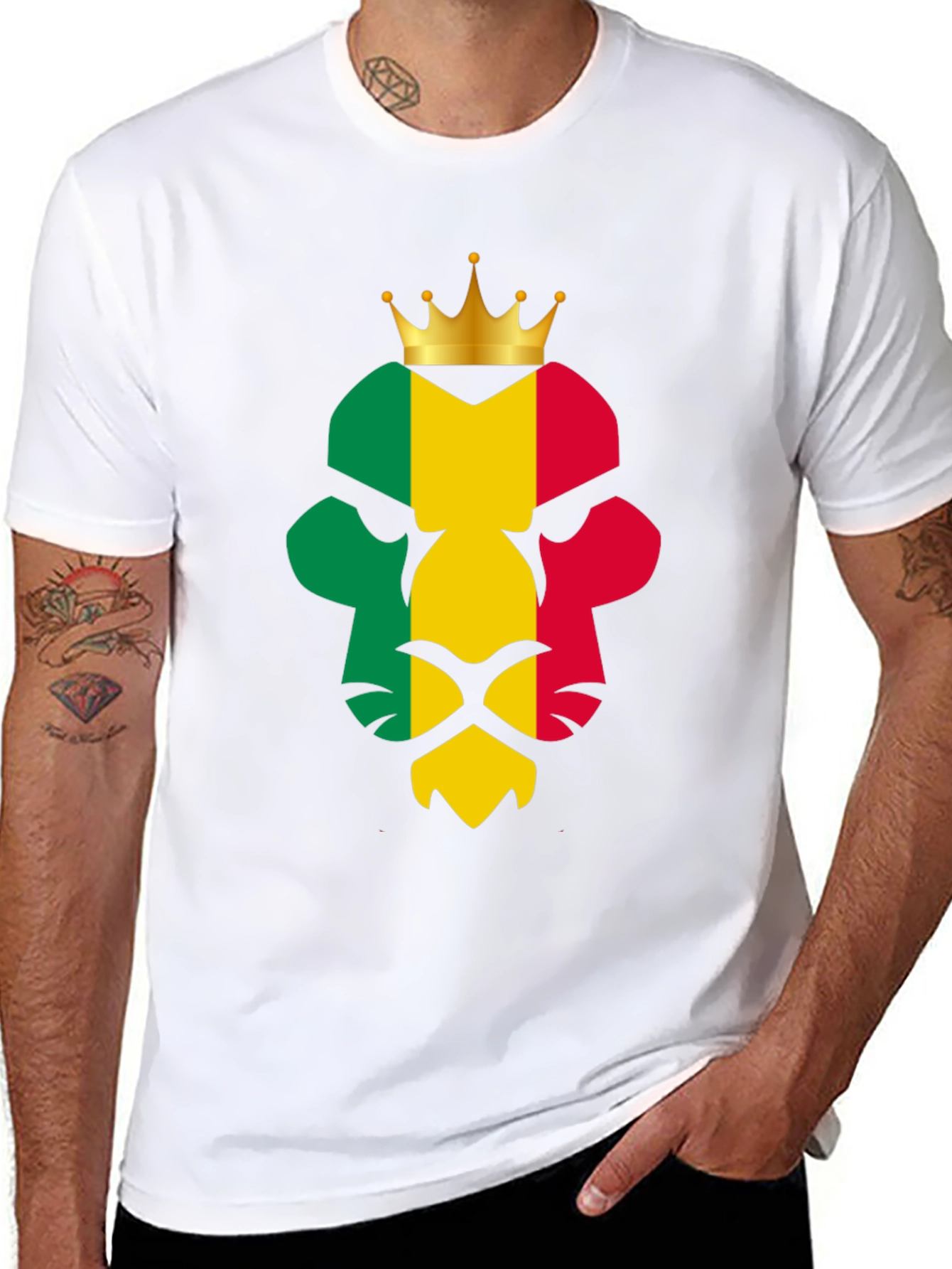 Rasta Lion King T-Shirt - Black Graphic Tee