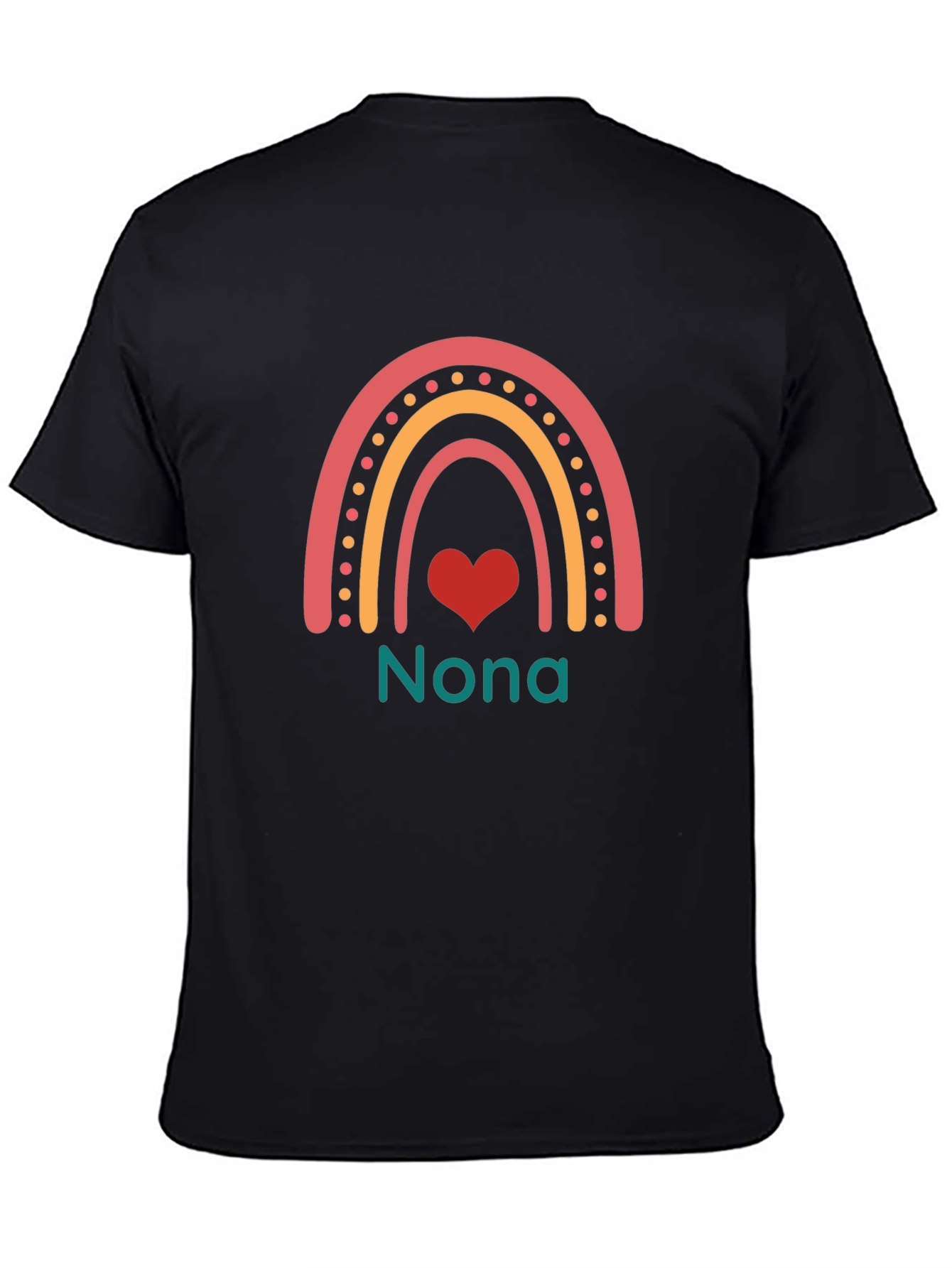Nona Rainbow Heart T-Shirt - Black