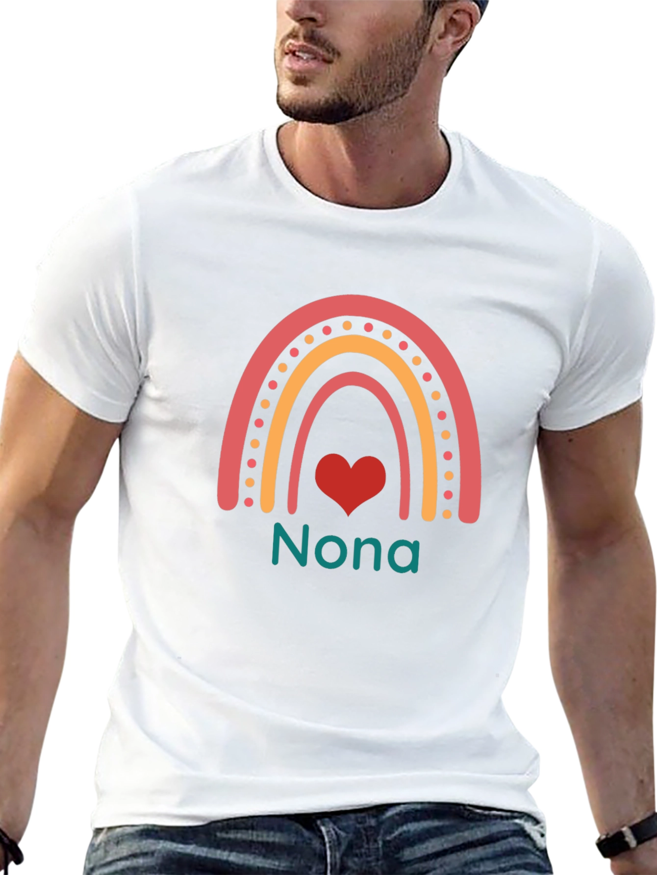 Nona Rainbow Heart T-Shirt - Black