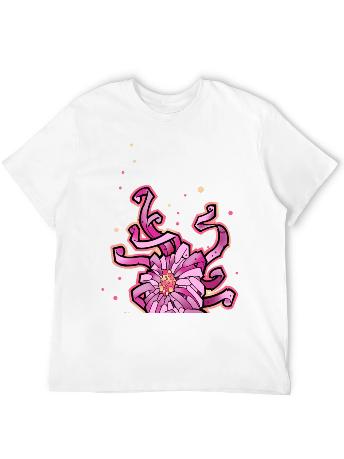 Floral Tentacle Graphic Tee - Black Cotton Blend