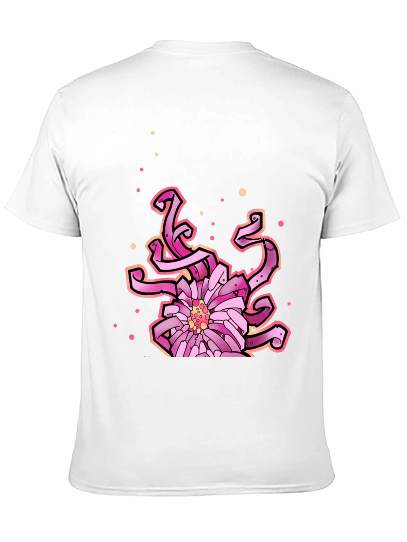 Floral Tentacle Graphic Tee - Black Cotton Blend