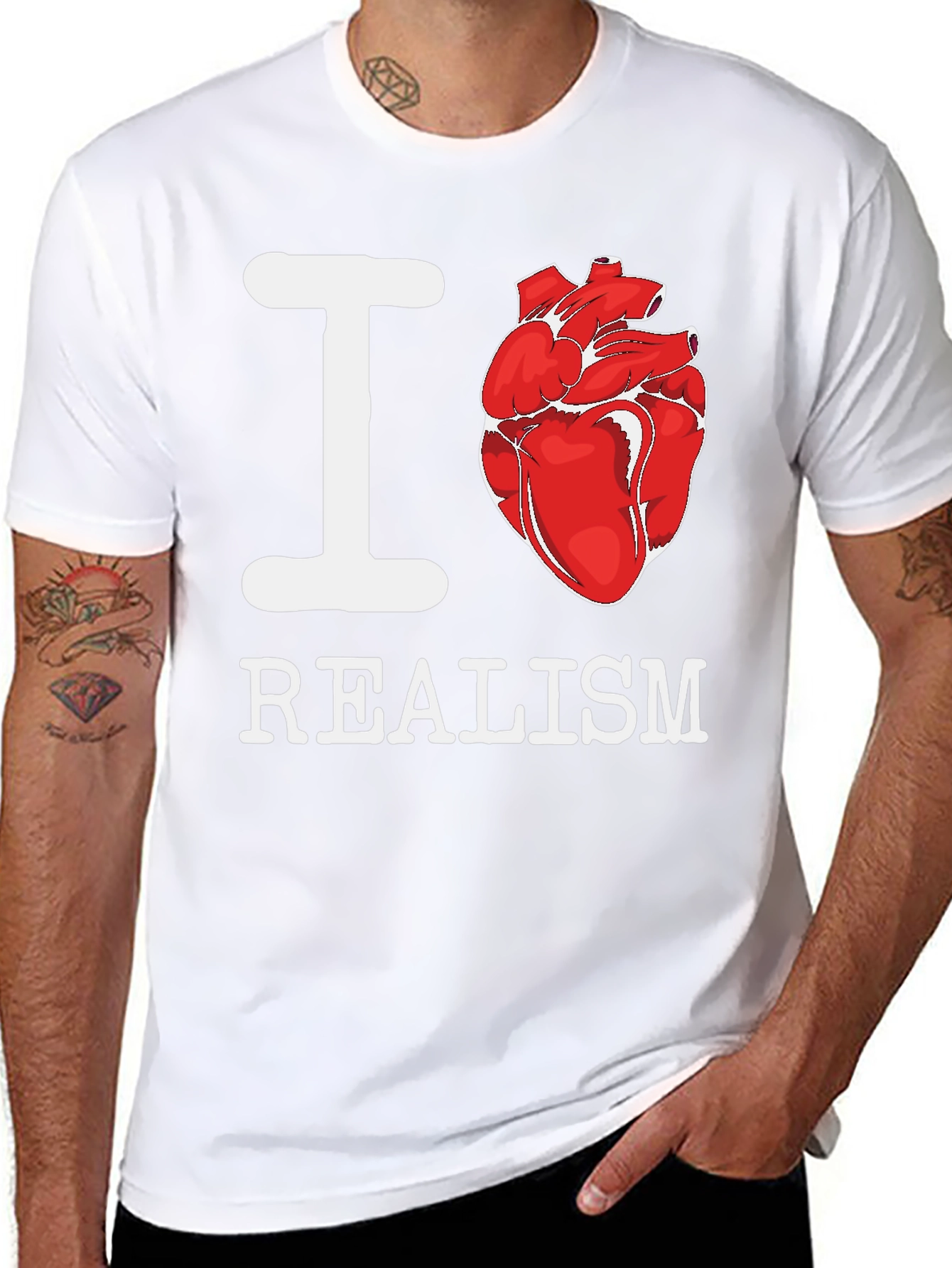 I Heart Realism T-Shirt - Anatomical Heart Graphic Tee