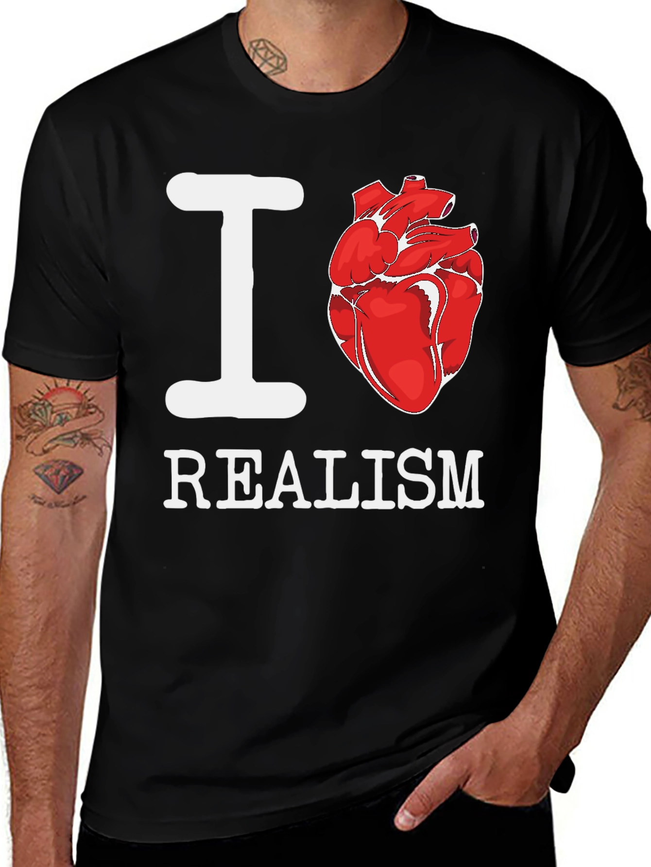 I Heart Realism T-Shirt - Anatomical Heart Graphic Tee