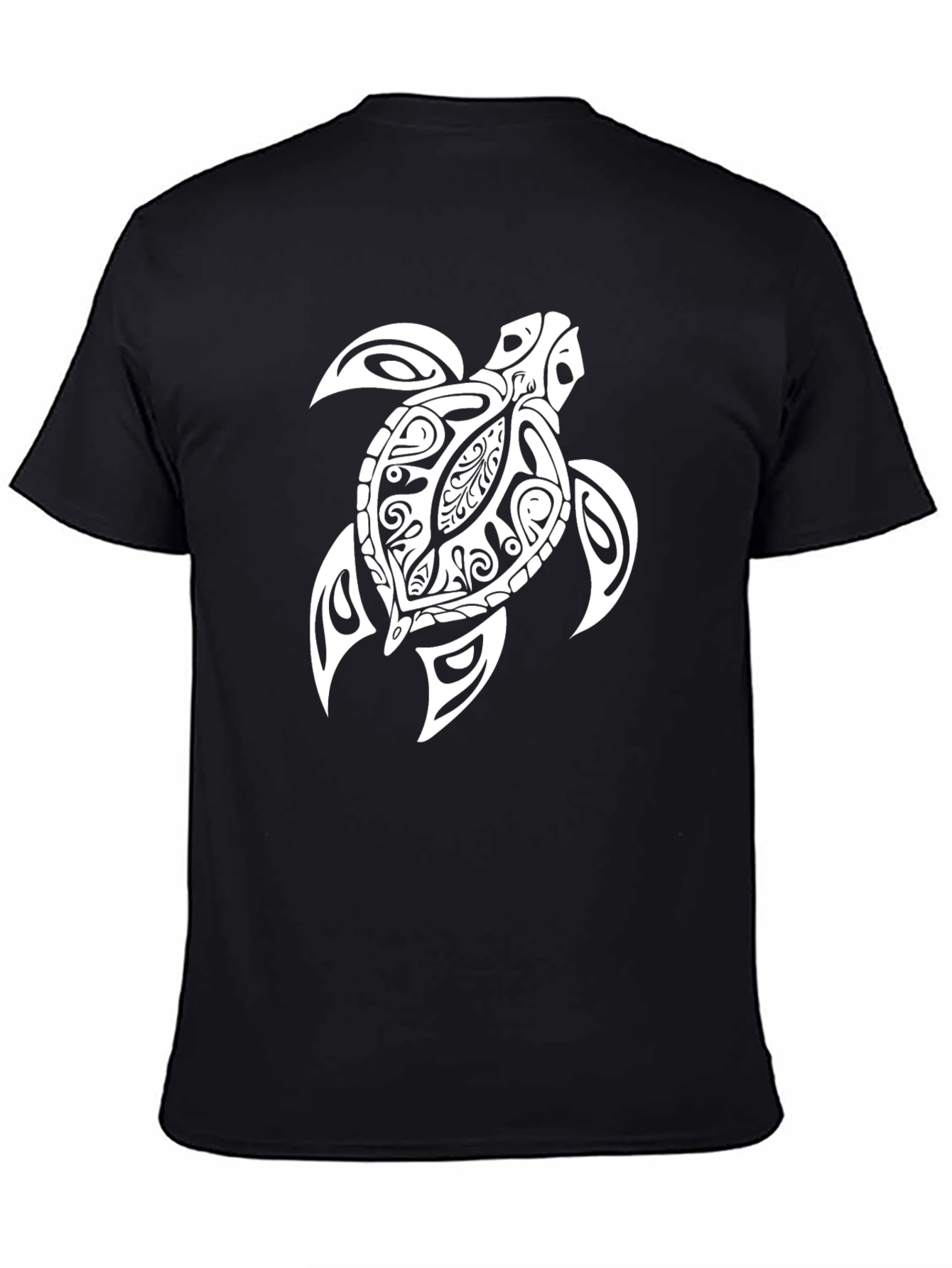 Tribal Sea Turtle Graphic Tee - Black Casual Shirt
