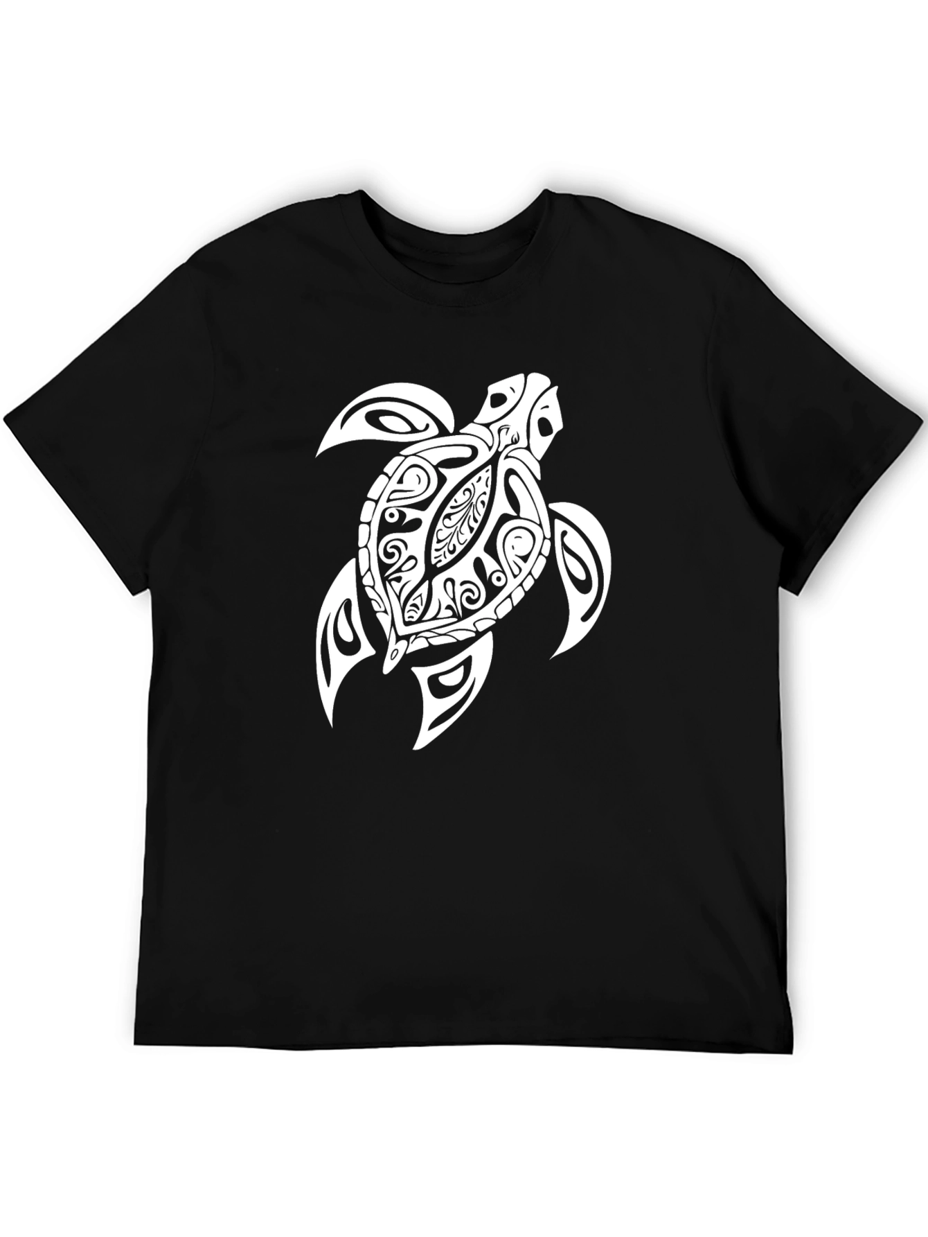 Tribal Sea Turtle Graphic Tee - Black Casual Shirt