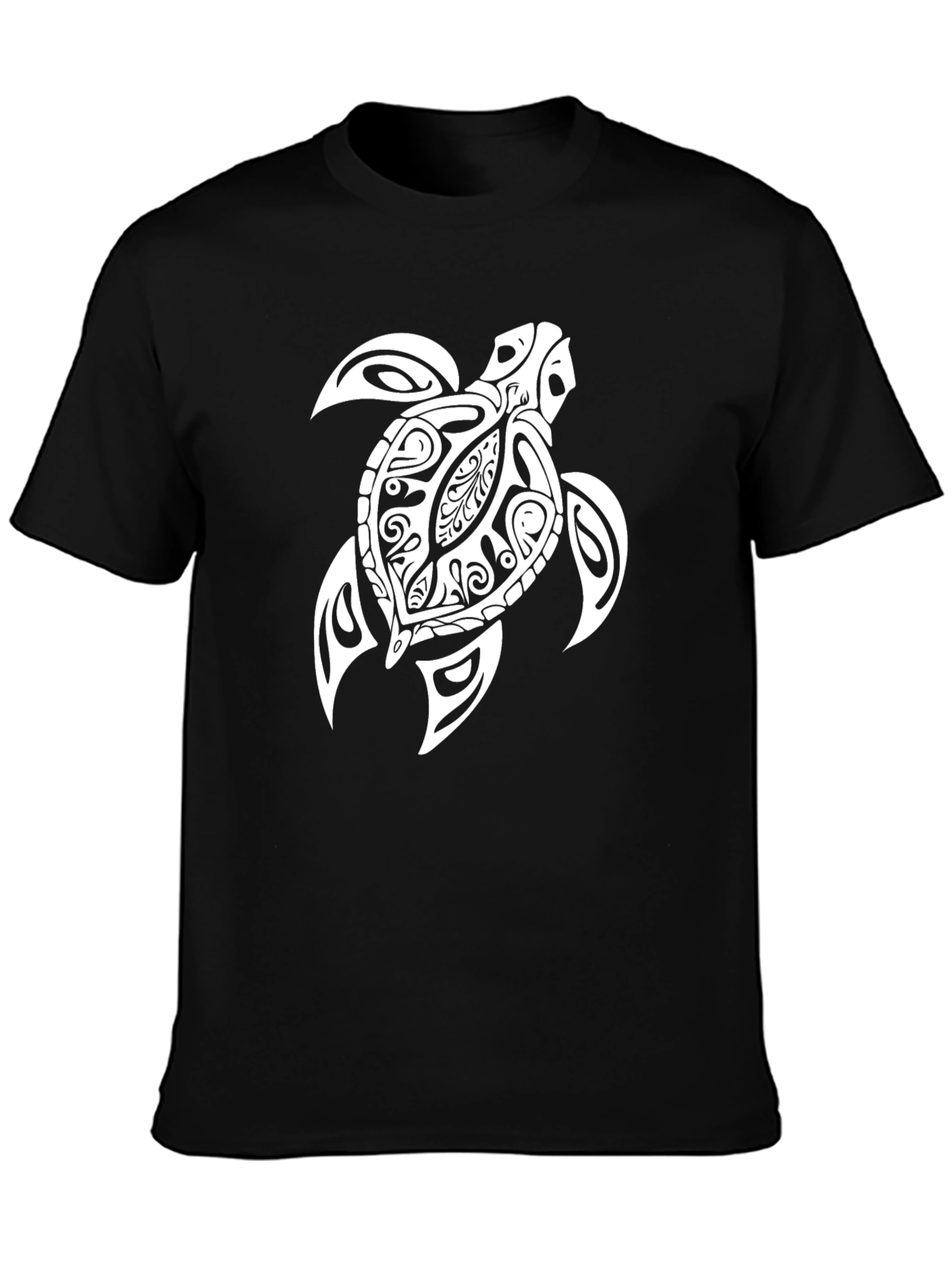 Tribal Sea Turtle Graphic Tee - Black Casual Shirt