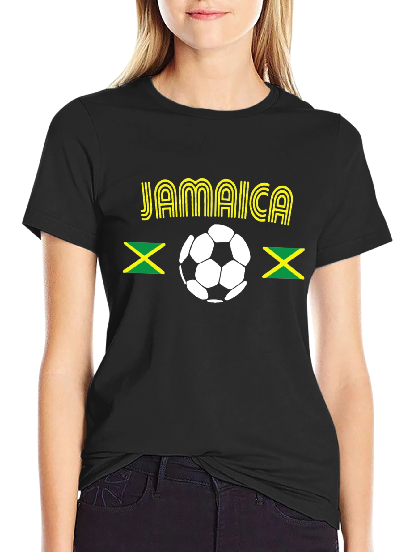 Jamaica Soccer T-Shirt - Black