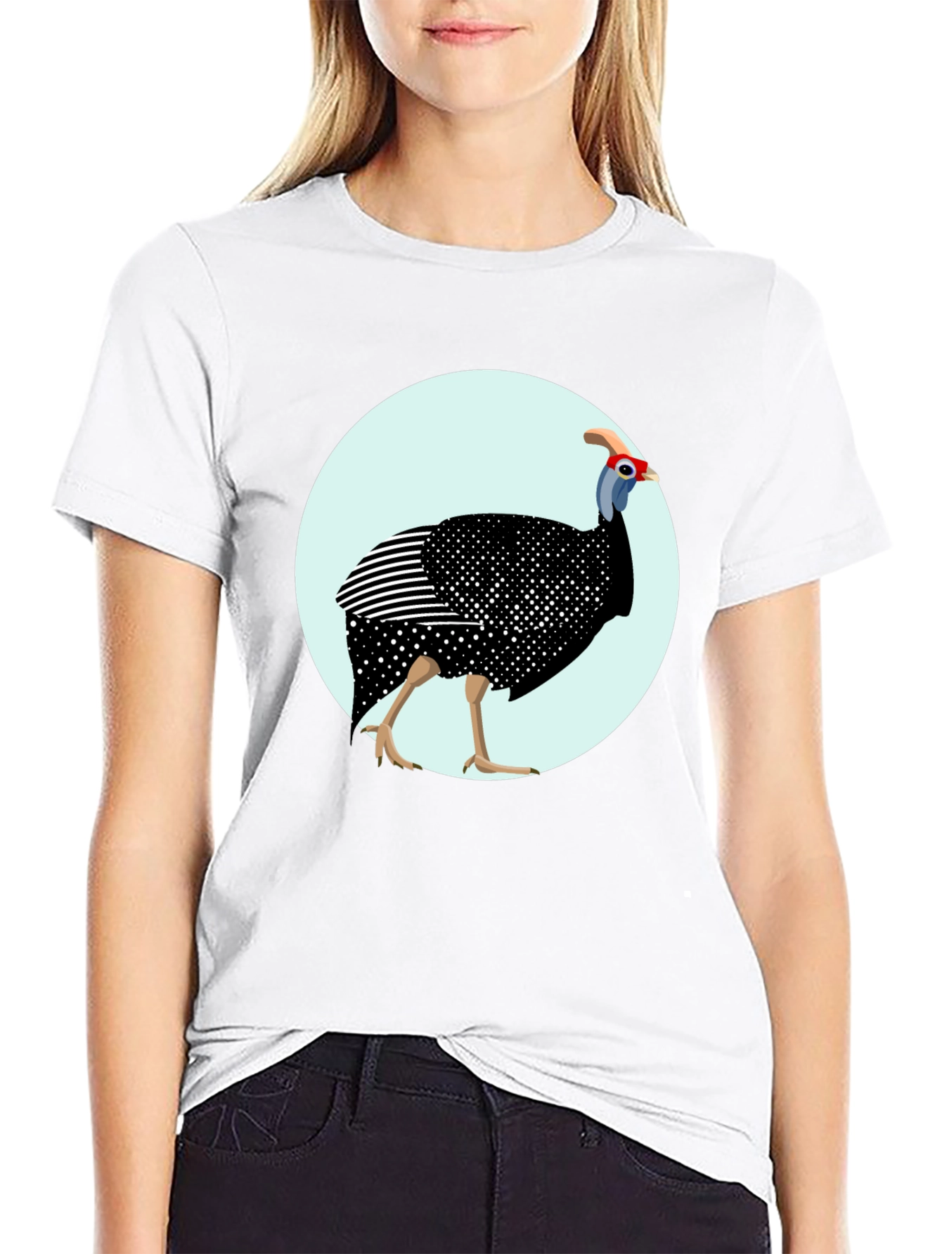 Guinea Fowl Graphic T-Shirt - Unique Bird Design