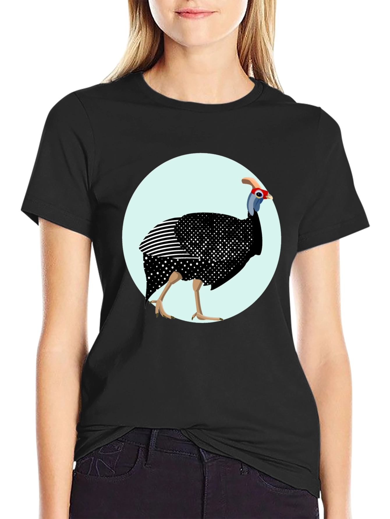 Guinea Fowl Graphic T-Shirt - Unique Bird Design