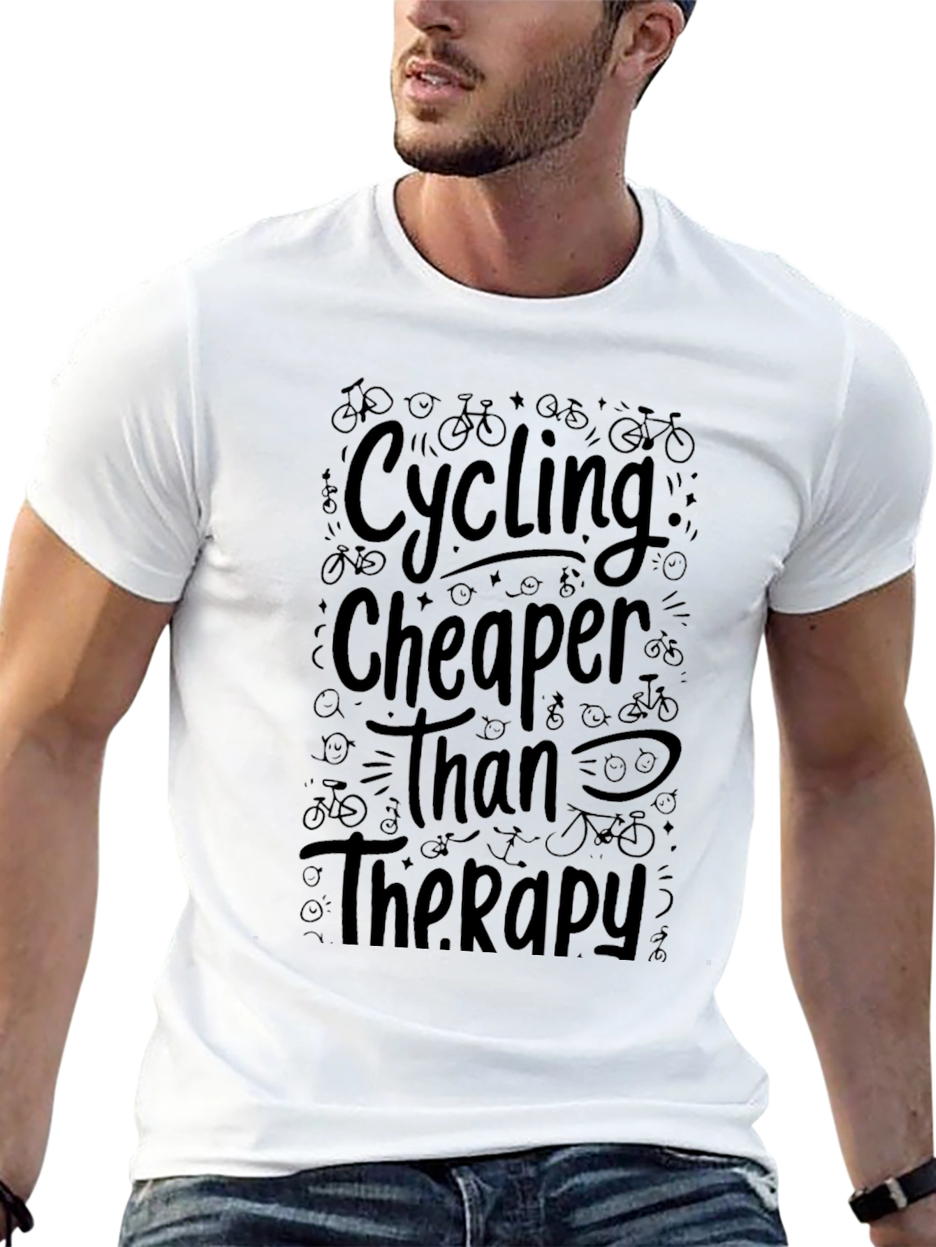 Cycling Cheaper Than Therapy Tee