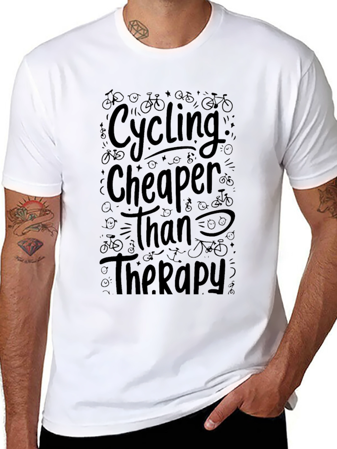 Cycling Cheaper Than Therapy Tee