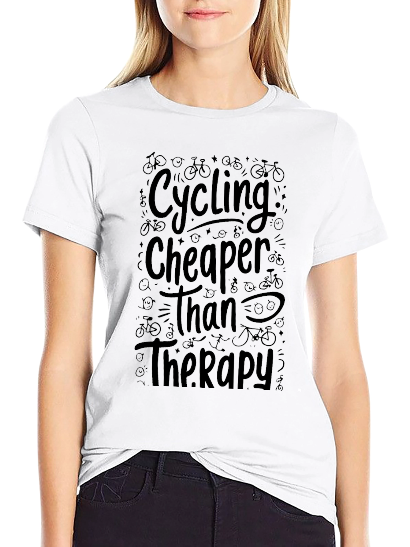 Cycling Cheaper Than Therapy Tee