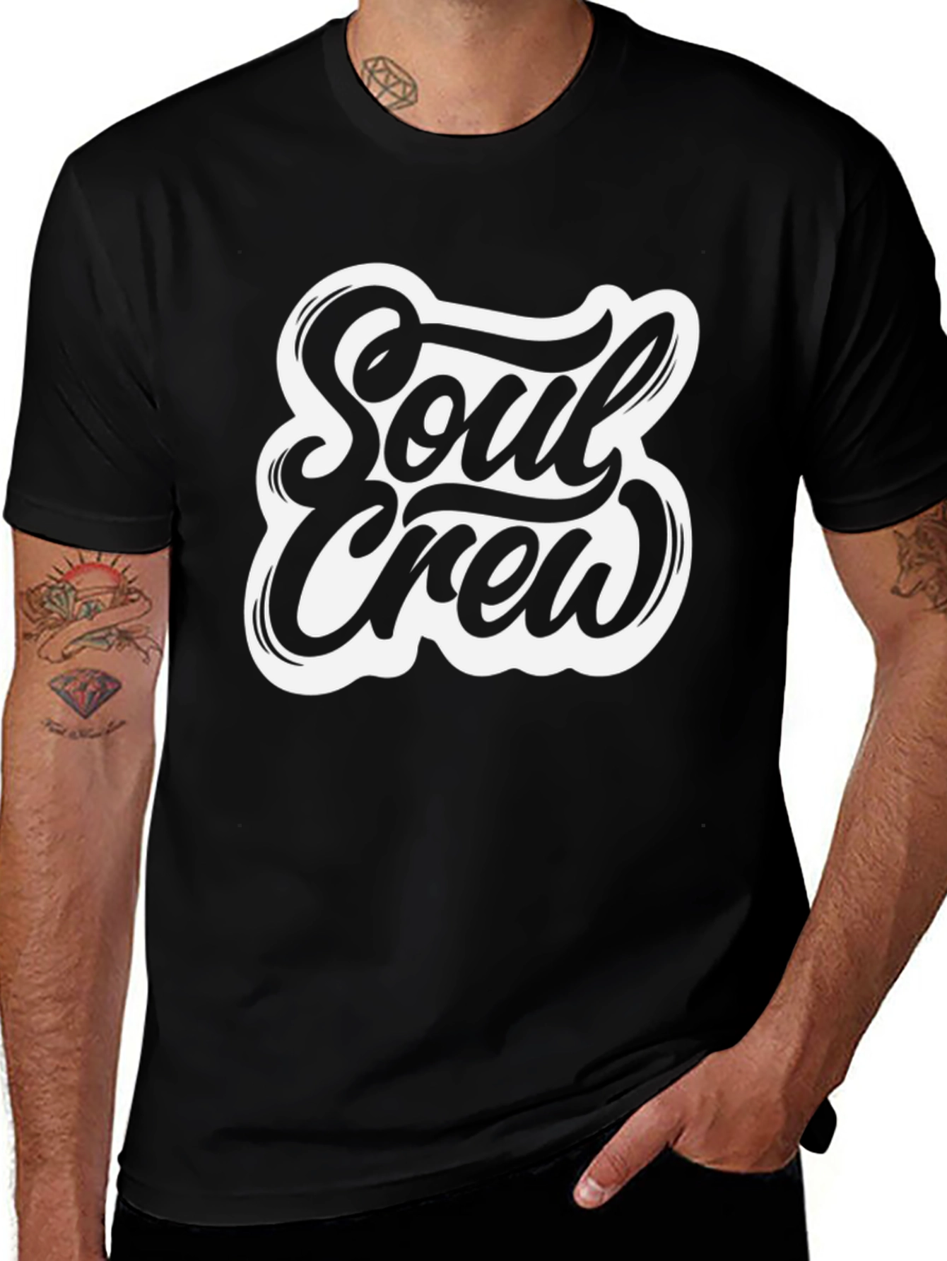 Soul Crew Graphic Tee - Stylish Black Cotton T-Shirt