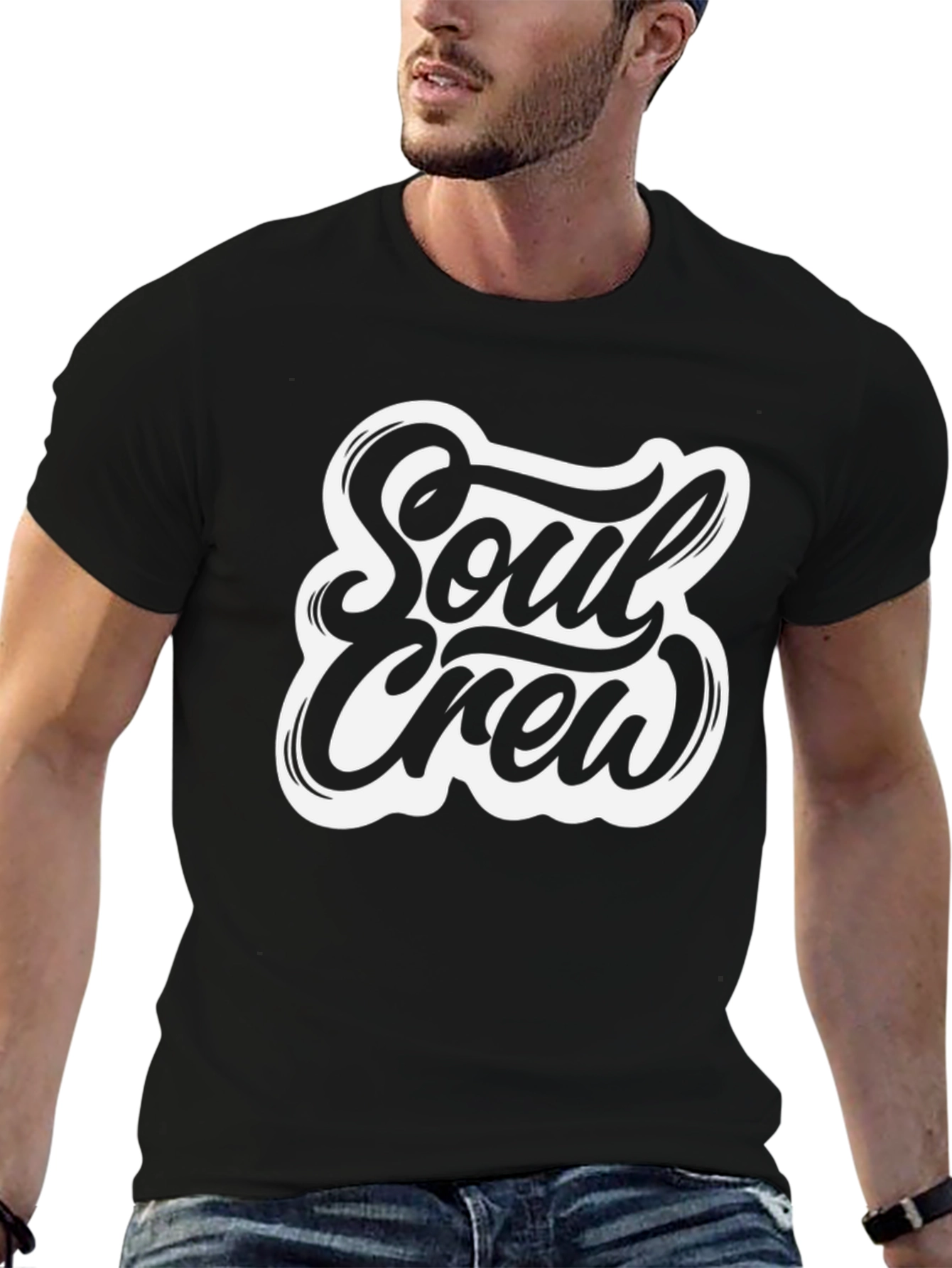Soul Crew Graphic Tee - Stylish Black Cotton T-Shirt