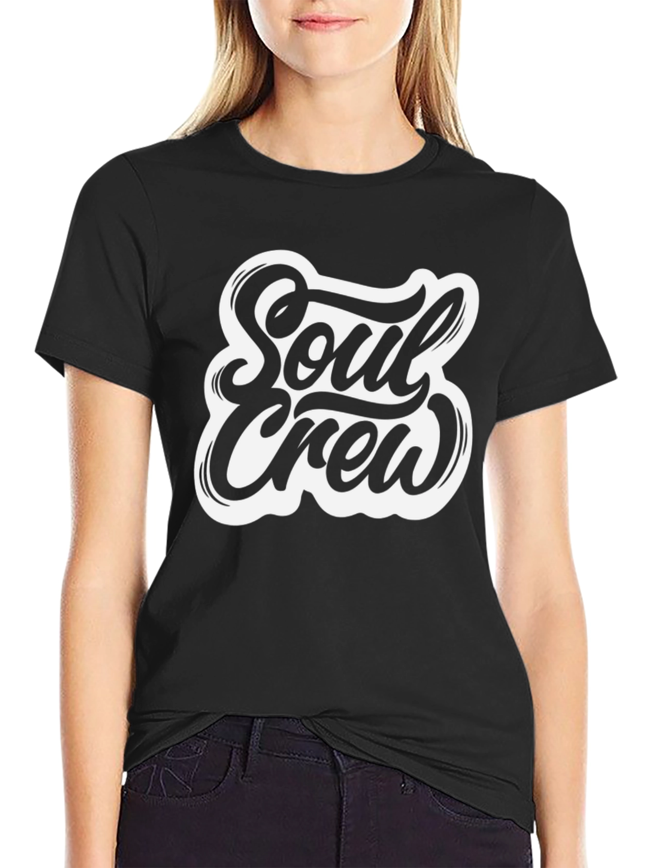 Soul Crew Graphic Tee - Stylish Black Cotton T-Shirt