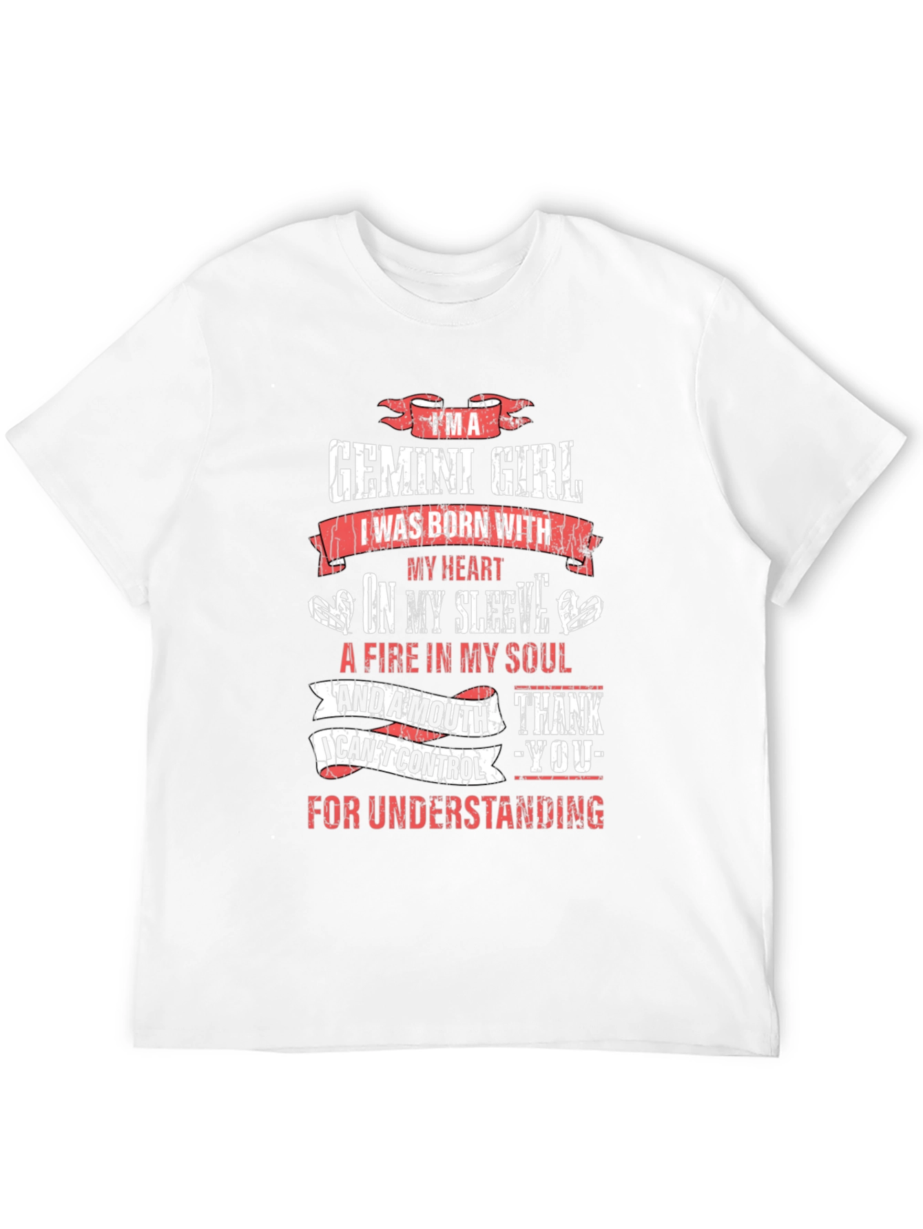 Gemini Girl T-Shirt: Born with Heart on Sleeve