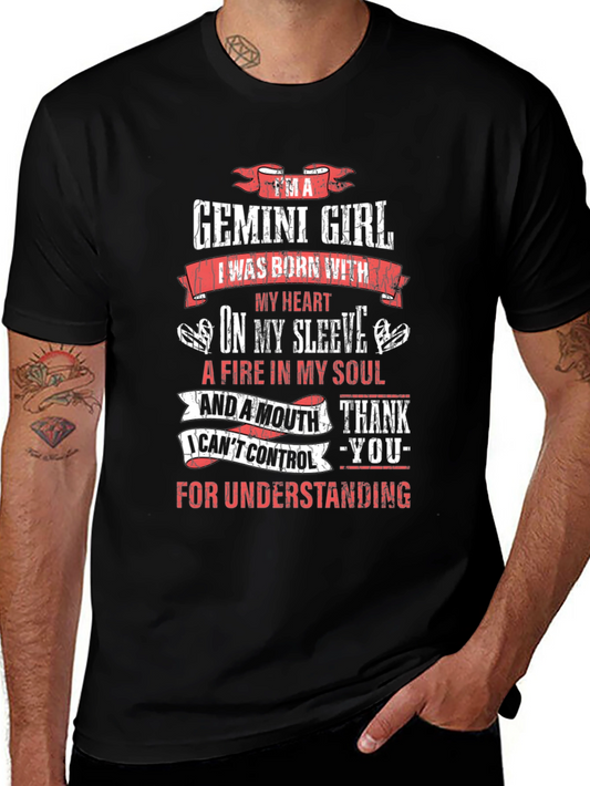 Gemini Girl T-Shirt: Born with Heart on Sleeve