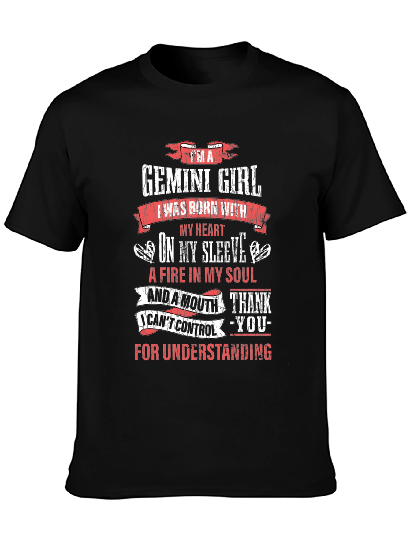 Gemini Girl T-Shirt: Born with Heart on Sleeve