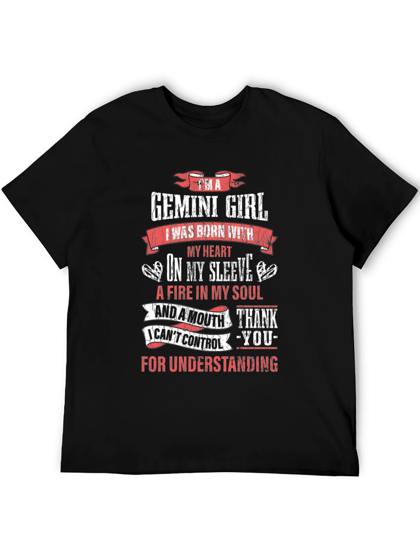 Gemini Girl T-Shirt: Born with Heart on Sleeve