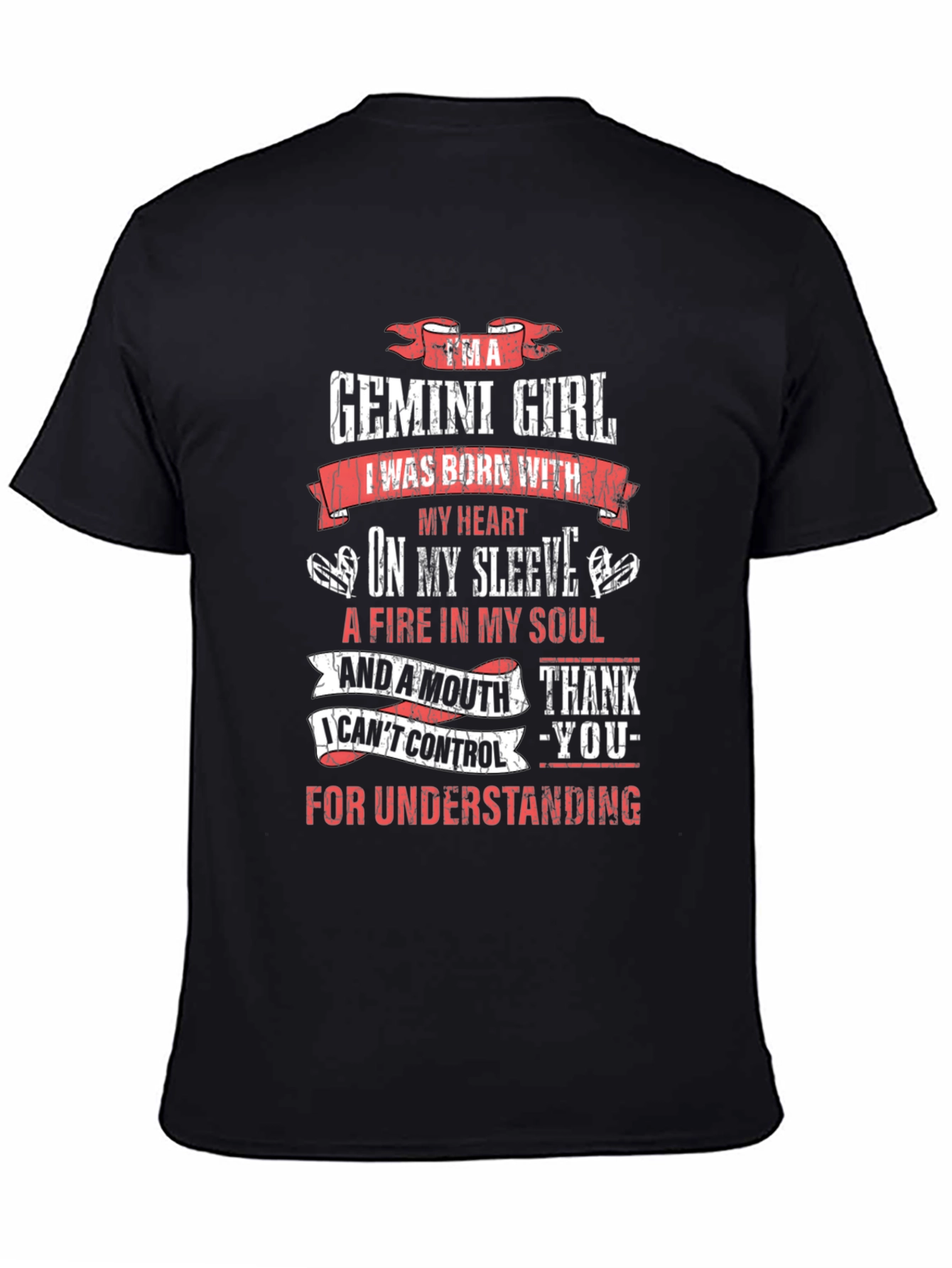 Gemini Girl T-Shirt: Born with Heart on Sleeve