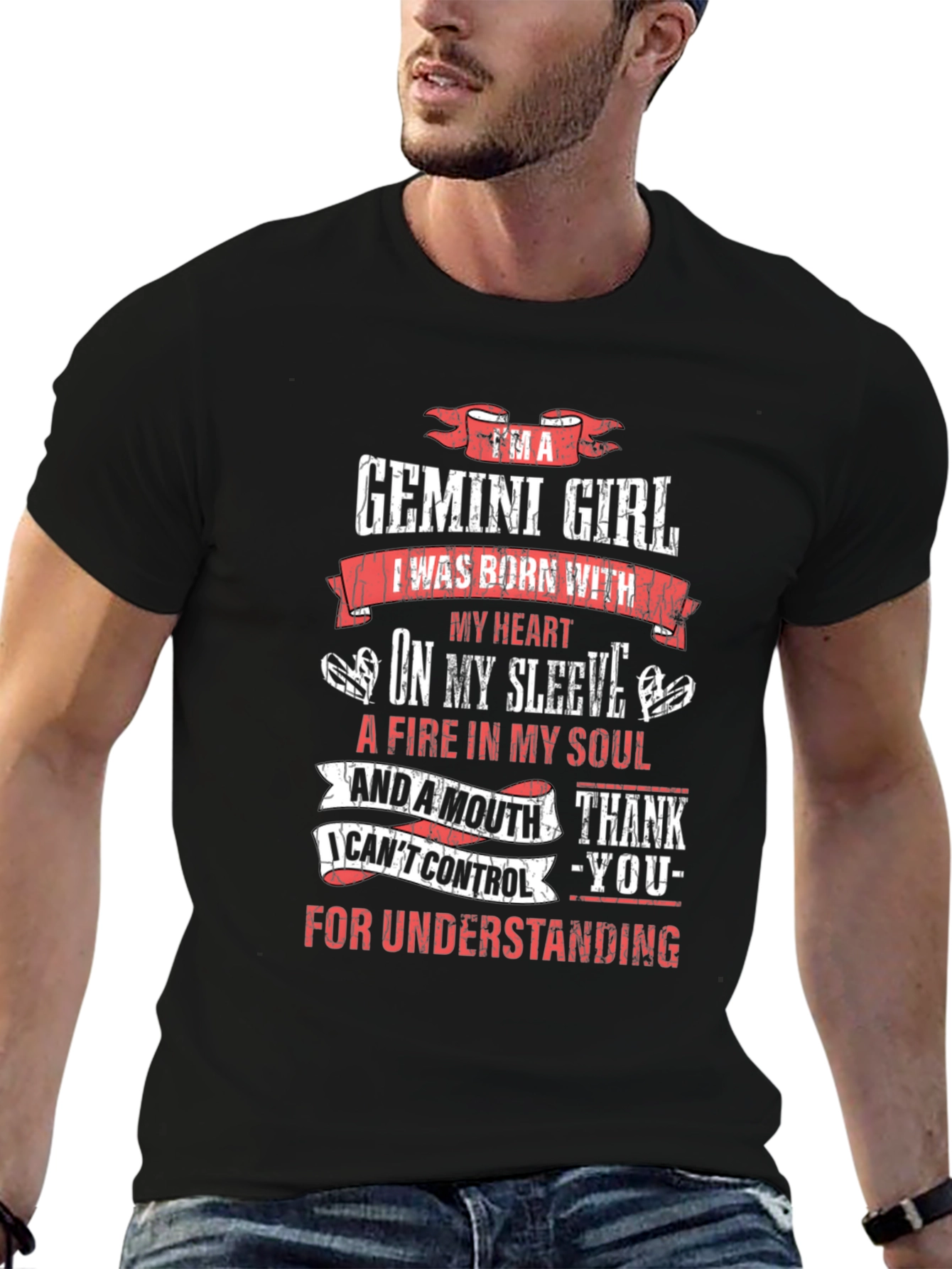 Gemini Girl T-Shirt: Born with Heart on Sleeve