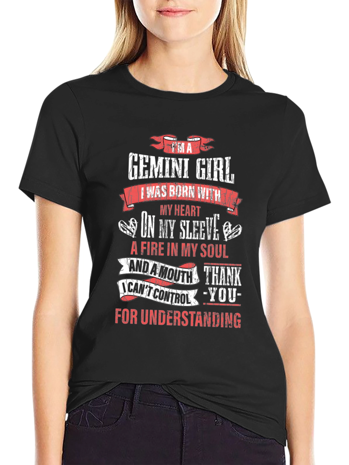 Gemini Girl T-Shirt: Born with Heart on Sleeve