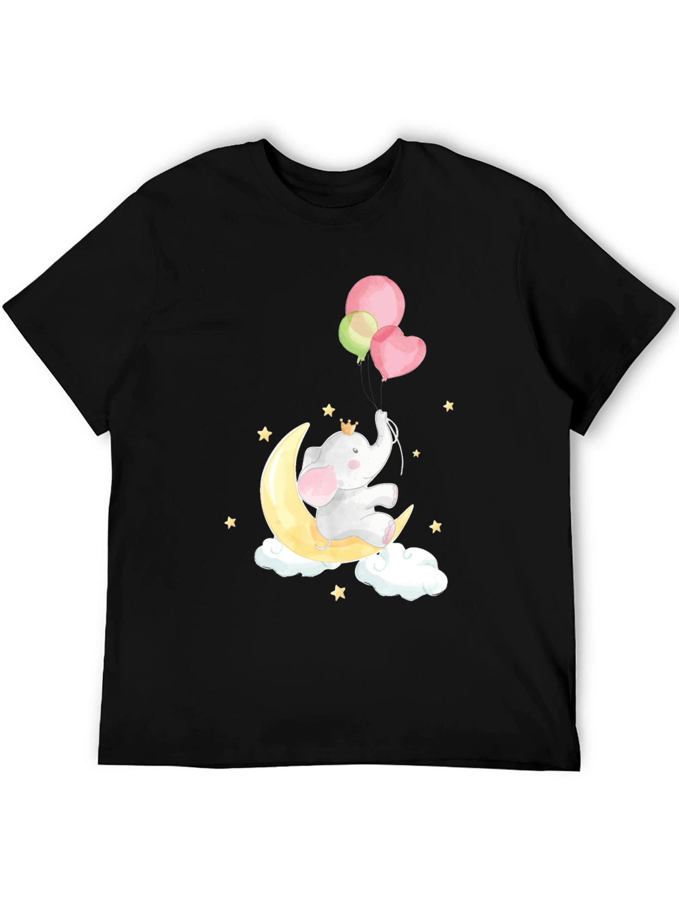 Elephant on Moon T-Shirt Cute Graphic Tee