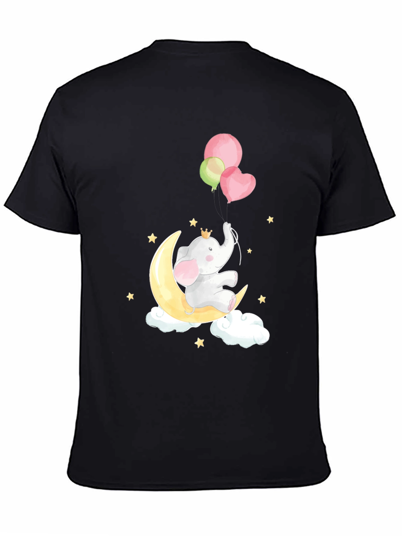 Elephant on Moon T-Shirt Cute Graphic Tee