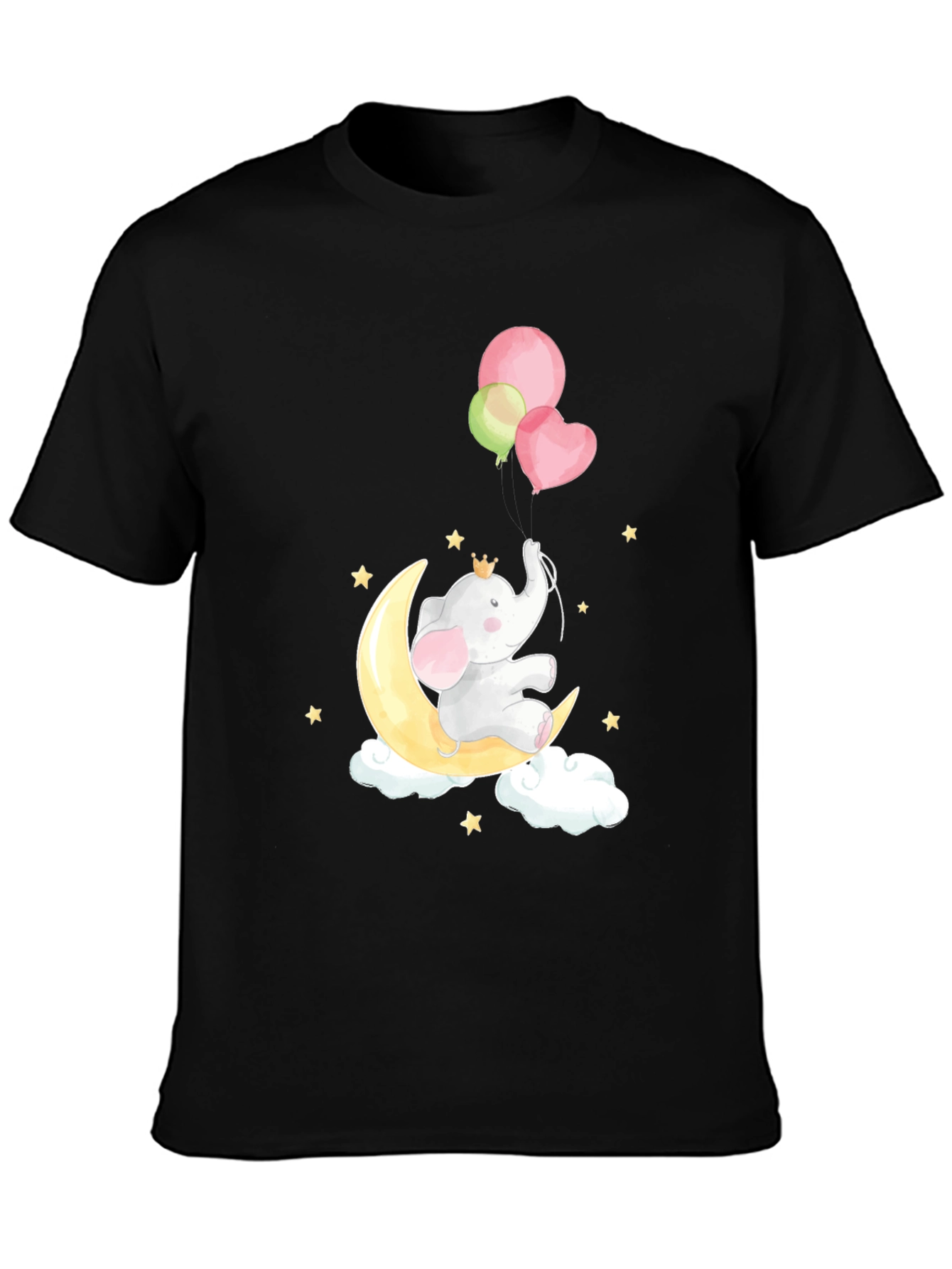 Elephant on Moon T-Shirt Cute Graphic Tee