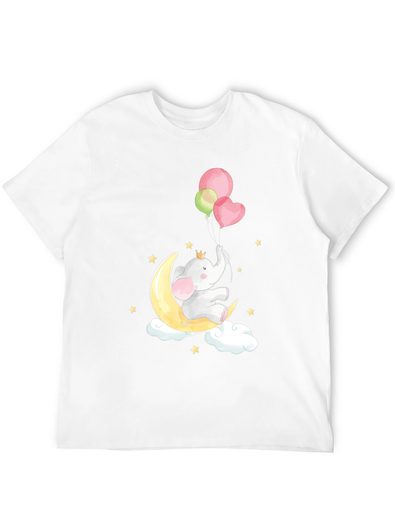 Elephant on Moon T-Shirt Cute Graphic Tee