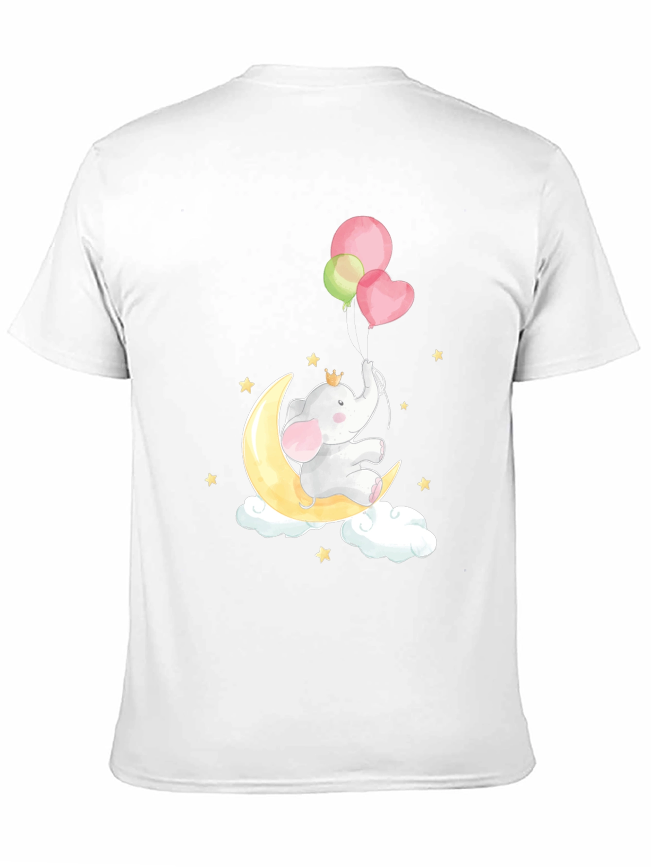 Elephant on Moon T-Shirt Cute Graphic Tee
