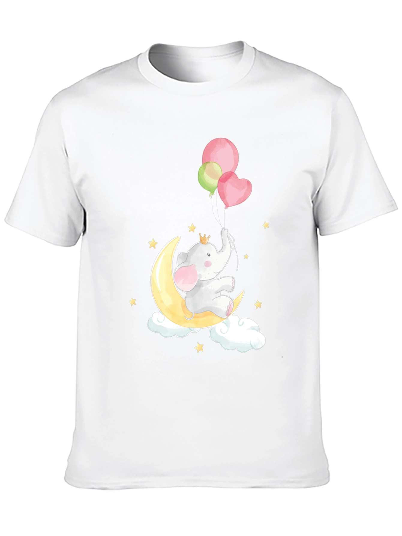 Elephant on Moon T-Shirt Cute Graphic Tee
