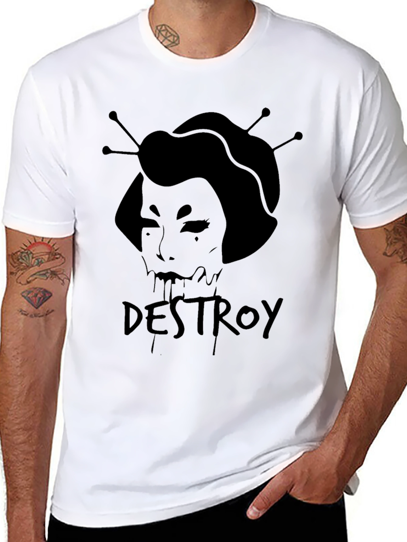 Destroy Geisha Graphic Black T-Shirt