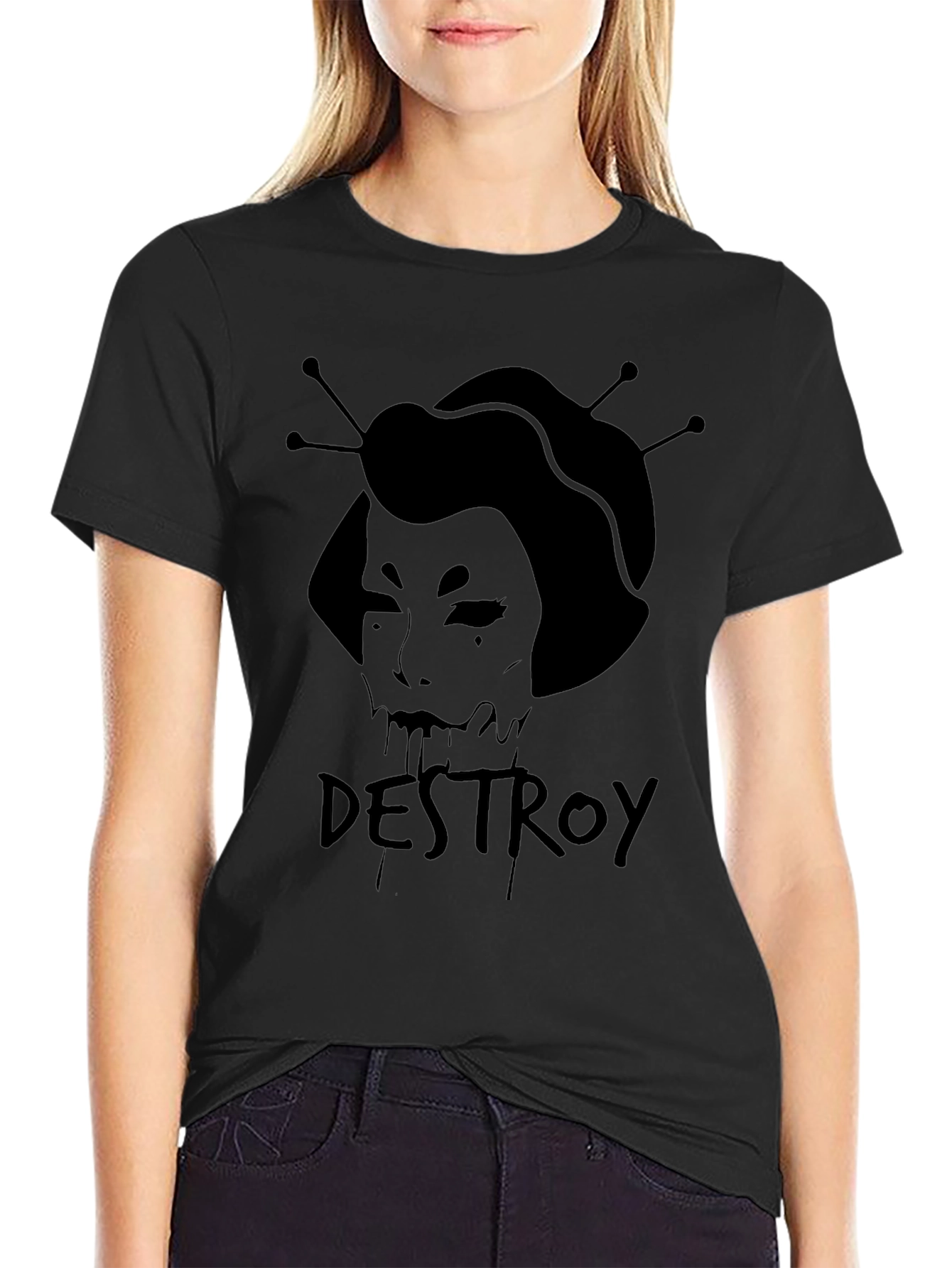Destroy Geisha Graphic Black T-Shirt