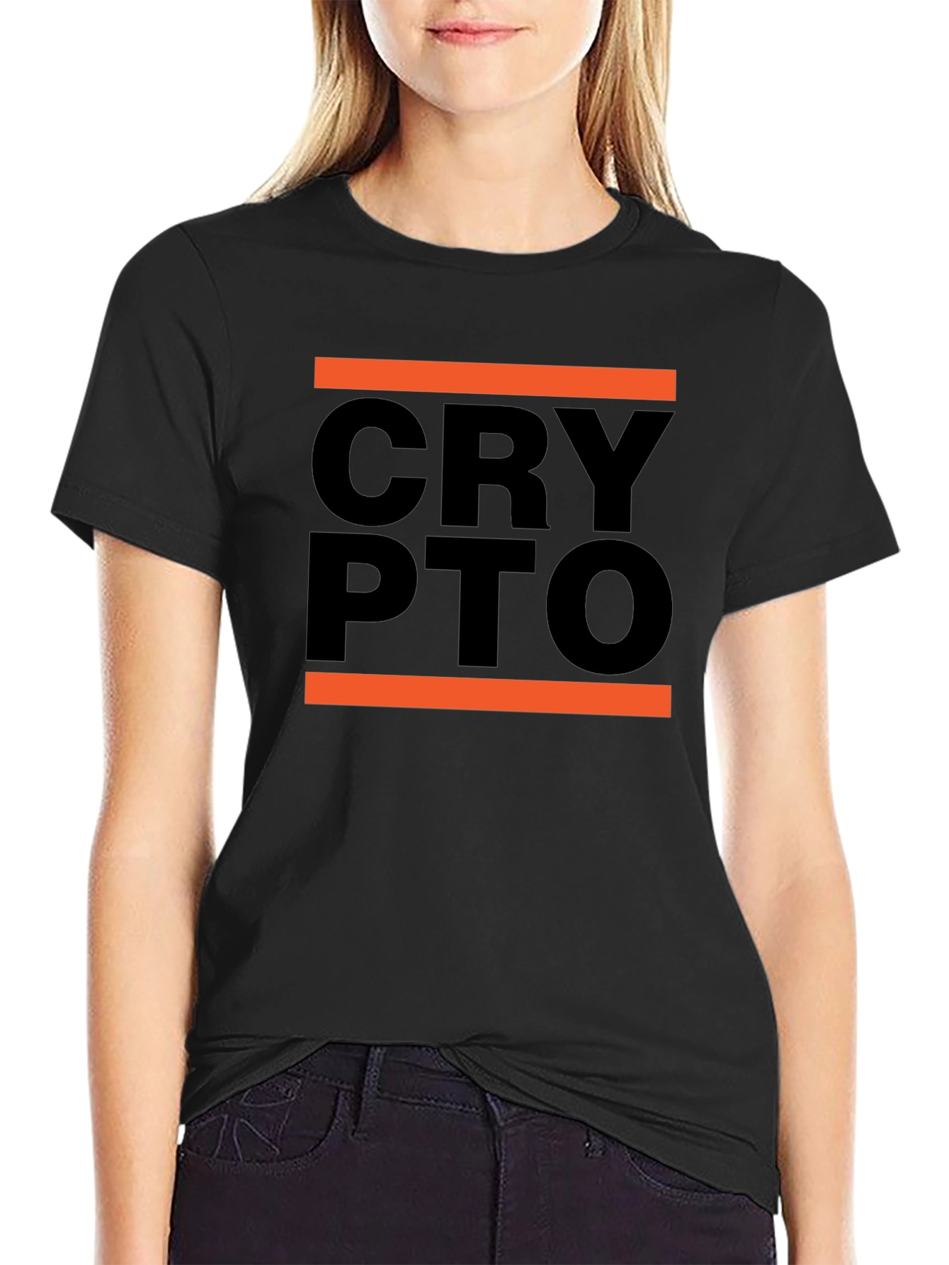 Crypto Tee - Modern Black Graphic T-Shirt