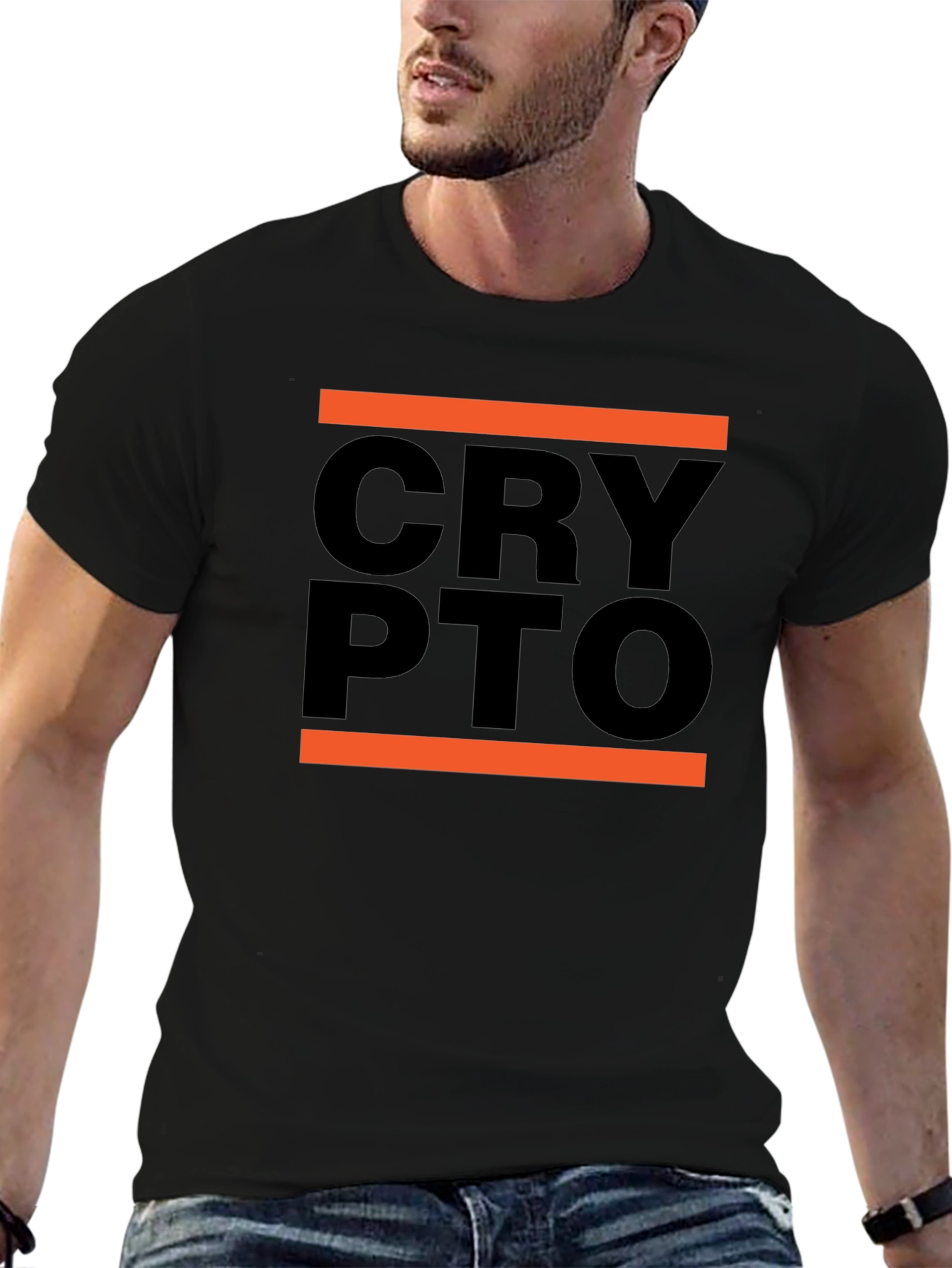 Crypto Tee - Modern Black Graphic T-Shirt