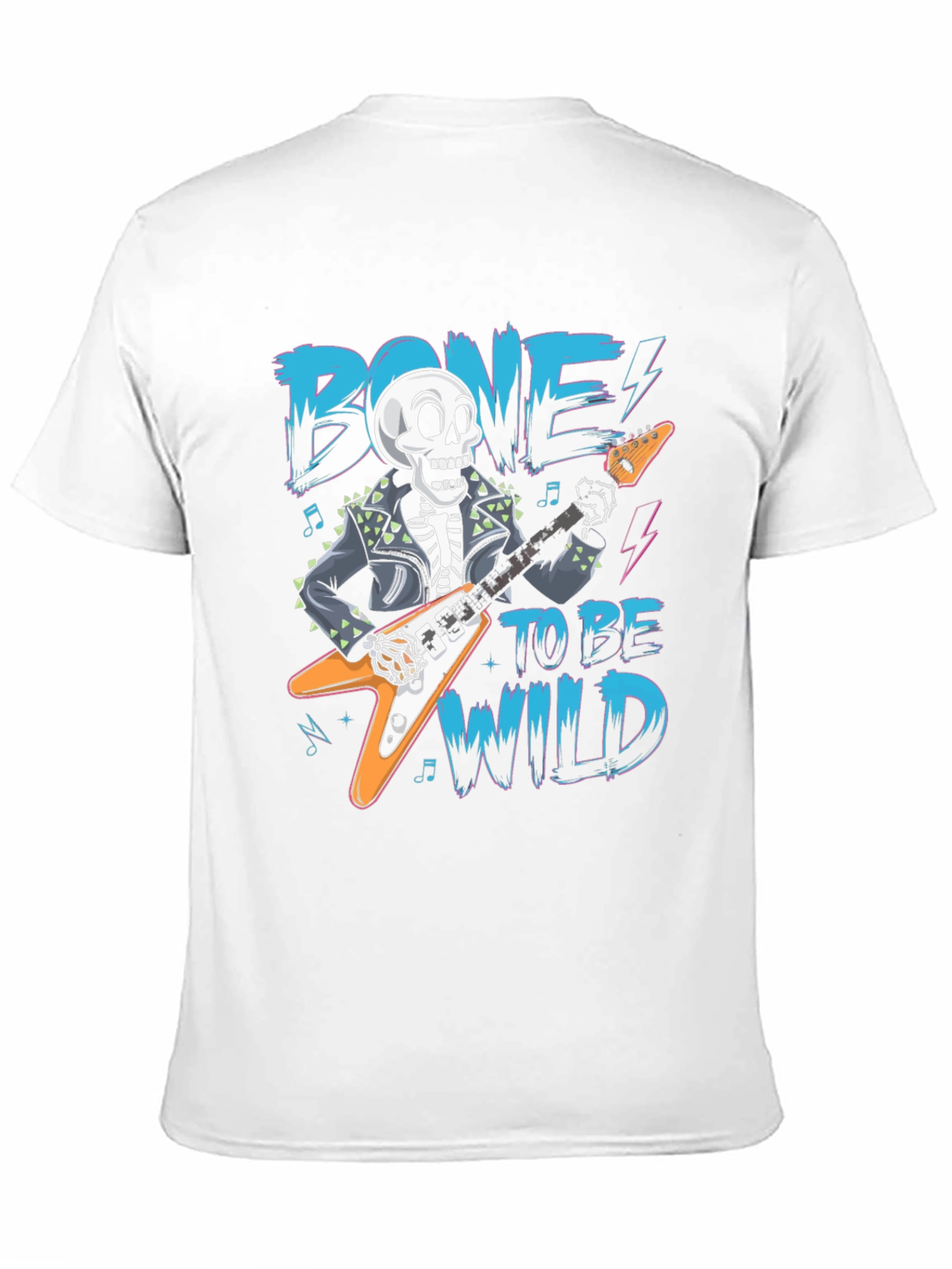 Bone To Be Wild Skeleton Guitar Graphic Tee
