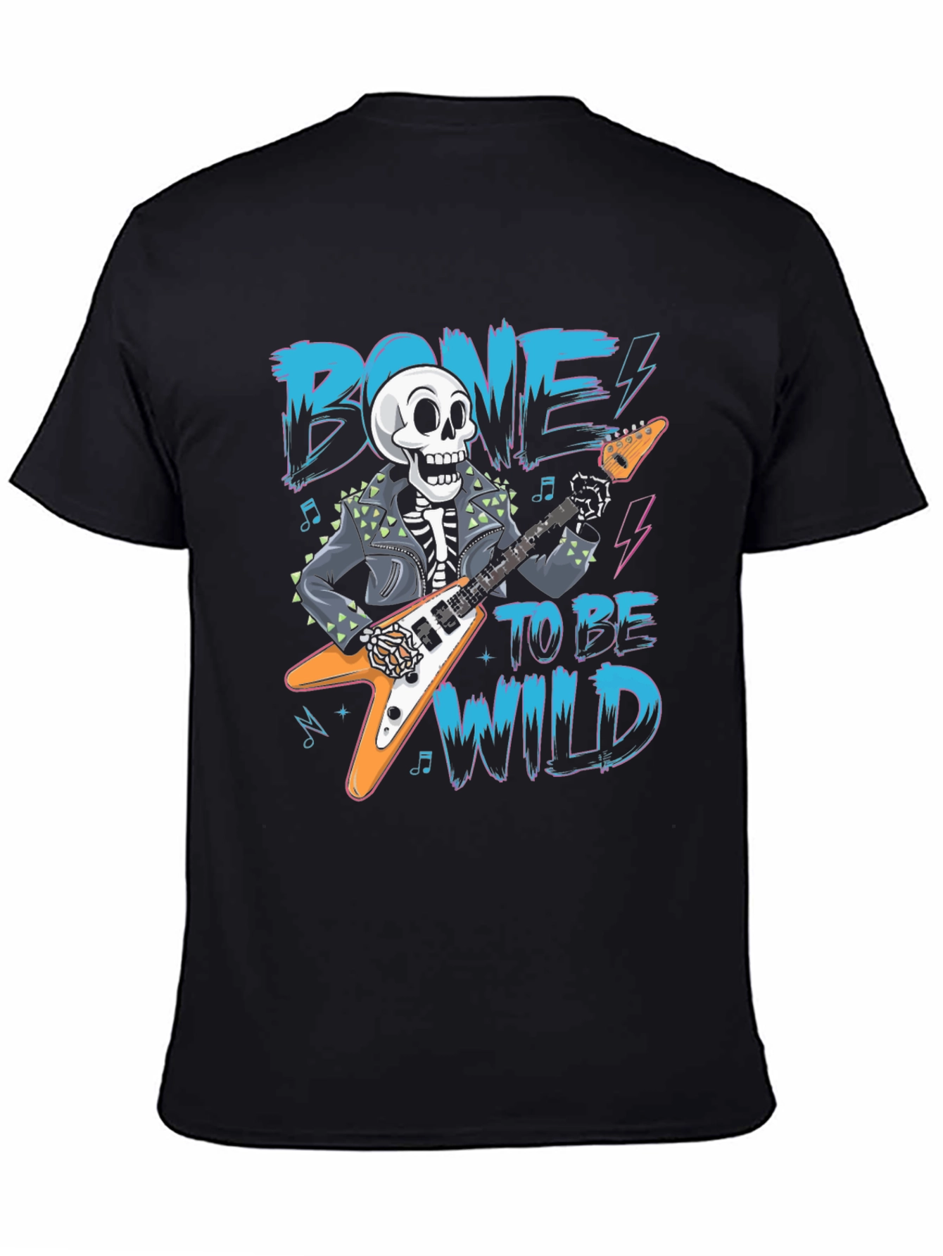 Bone To Be Wild Skeleton Guitar Graphic Tee