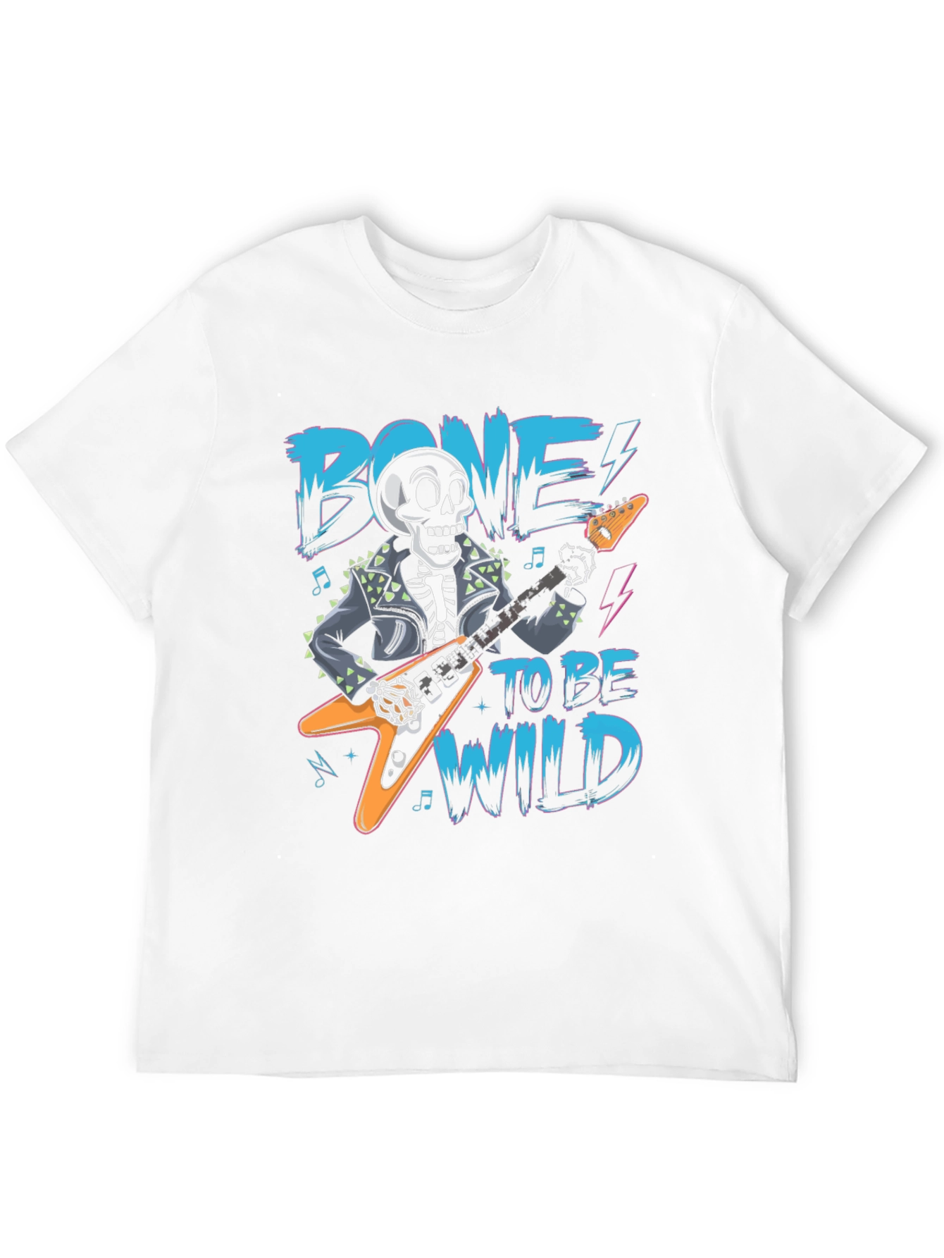 Bone To Be Wild Skeleton Guitar Graphic Tee