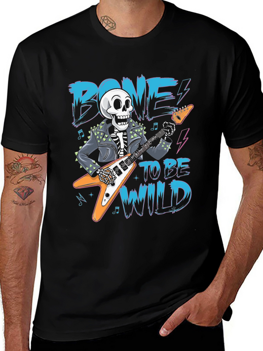 Bone To Be Wild Skeleton Guitar Graphic Tee