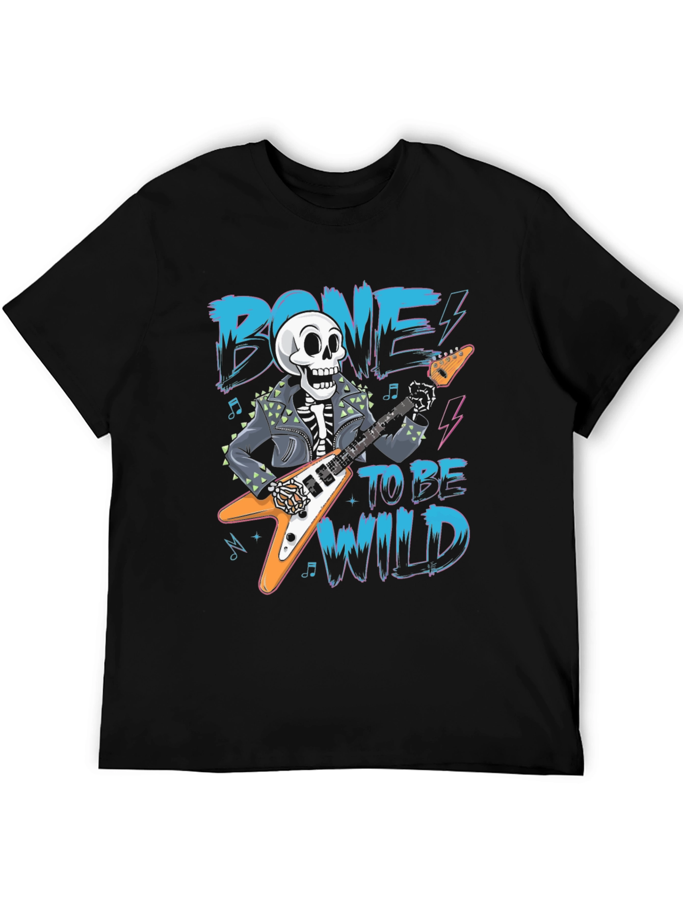Bone To Be Wild Skeleton Guitar Graphic Tee