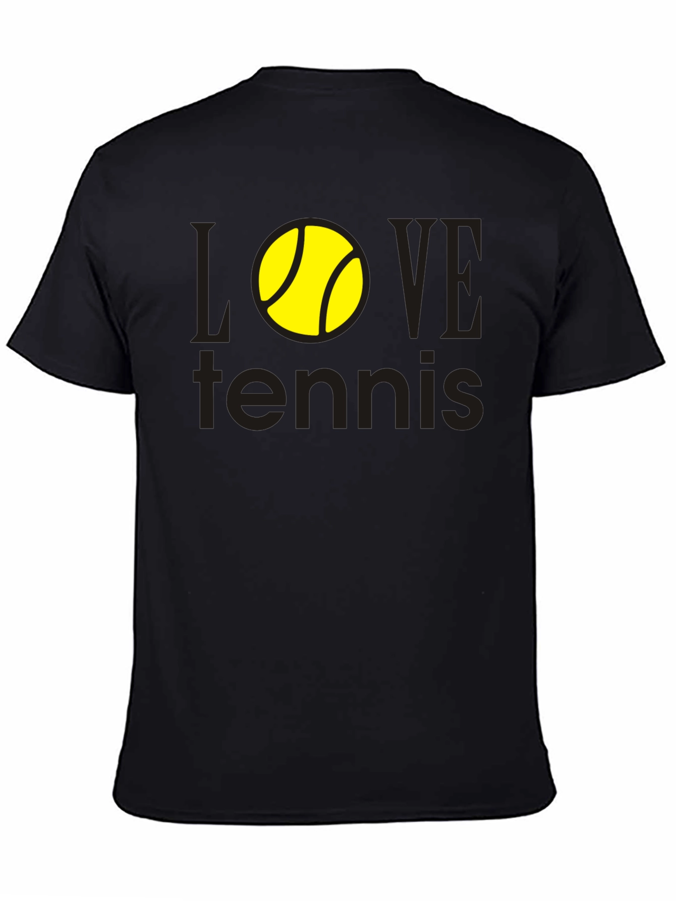 Love Tennis Graphic Tee - Black Cotton Shirt