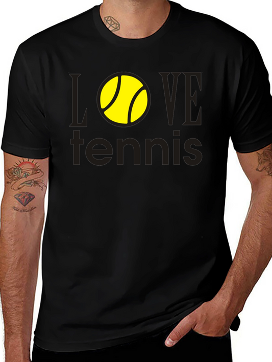 Love Tennis Graphic Tee - Black Cotton Shirt