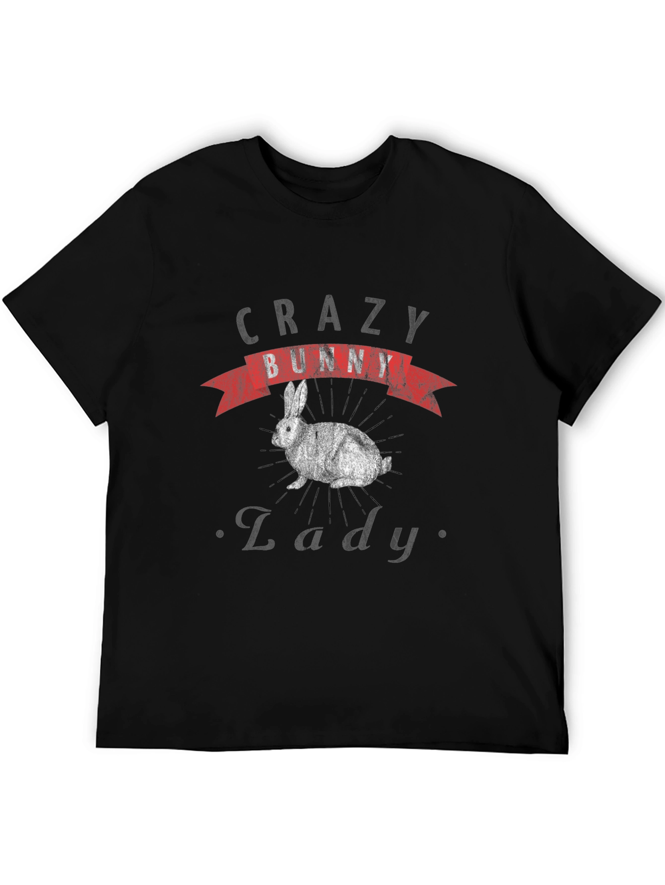 Crazy Bunny Lady T-Shirt - Novelty Graphic Tee