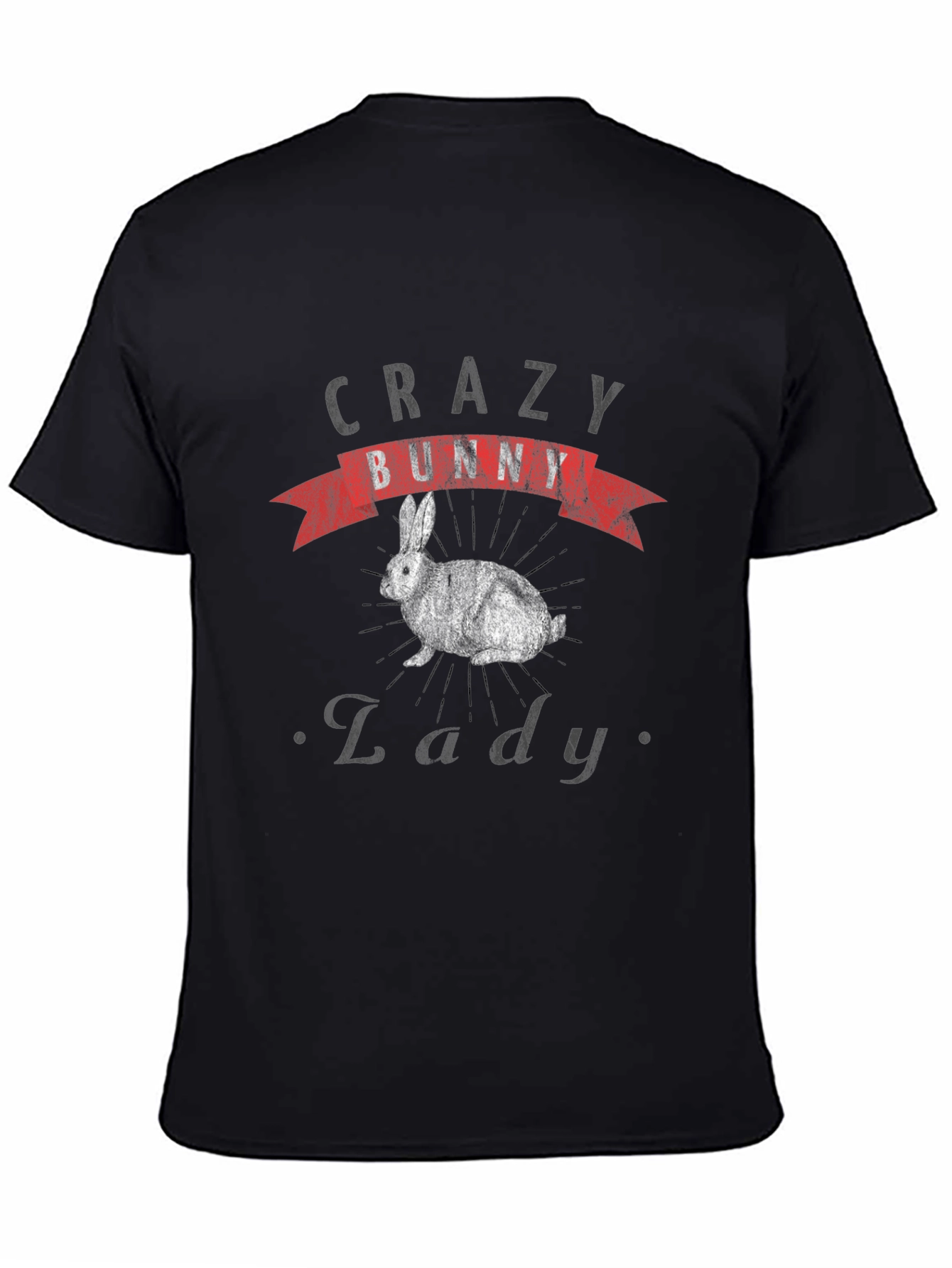 Crazy Bunny Lady T-Shirt - Novelty Graphic Tee