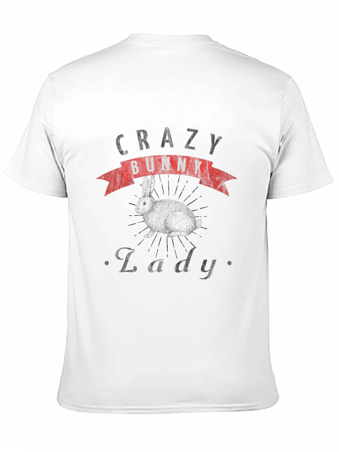 Crazy Bunny Lady T-Shirt - Novelty Graphic Tee