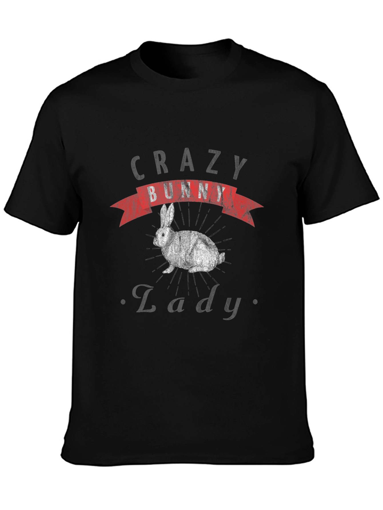 Crazy Bunny Lady T-Shirt - Novelty Graphic Tee