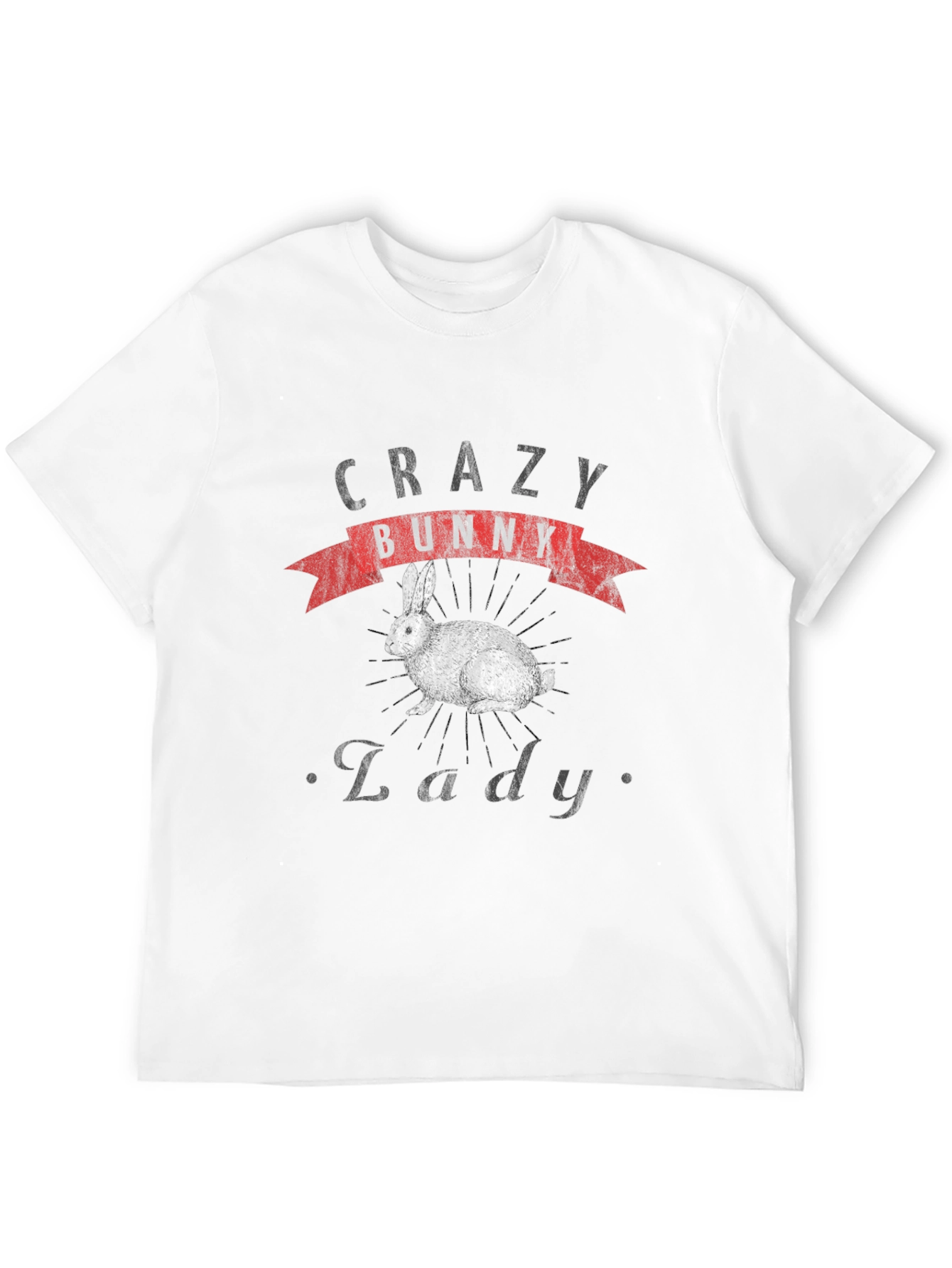 Crazy Bunny Lady T-Shirt - Novelty Graphic Tee