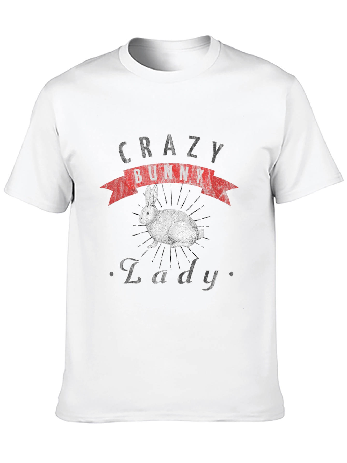 Crazy Bunny Lady T-Shirt - Novelty Graphic Tee