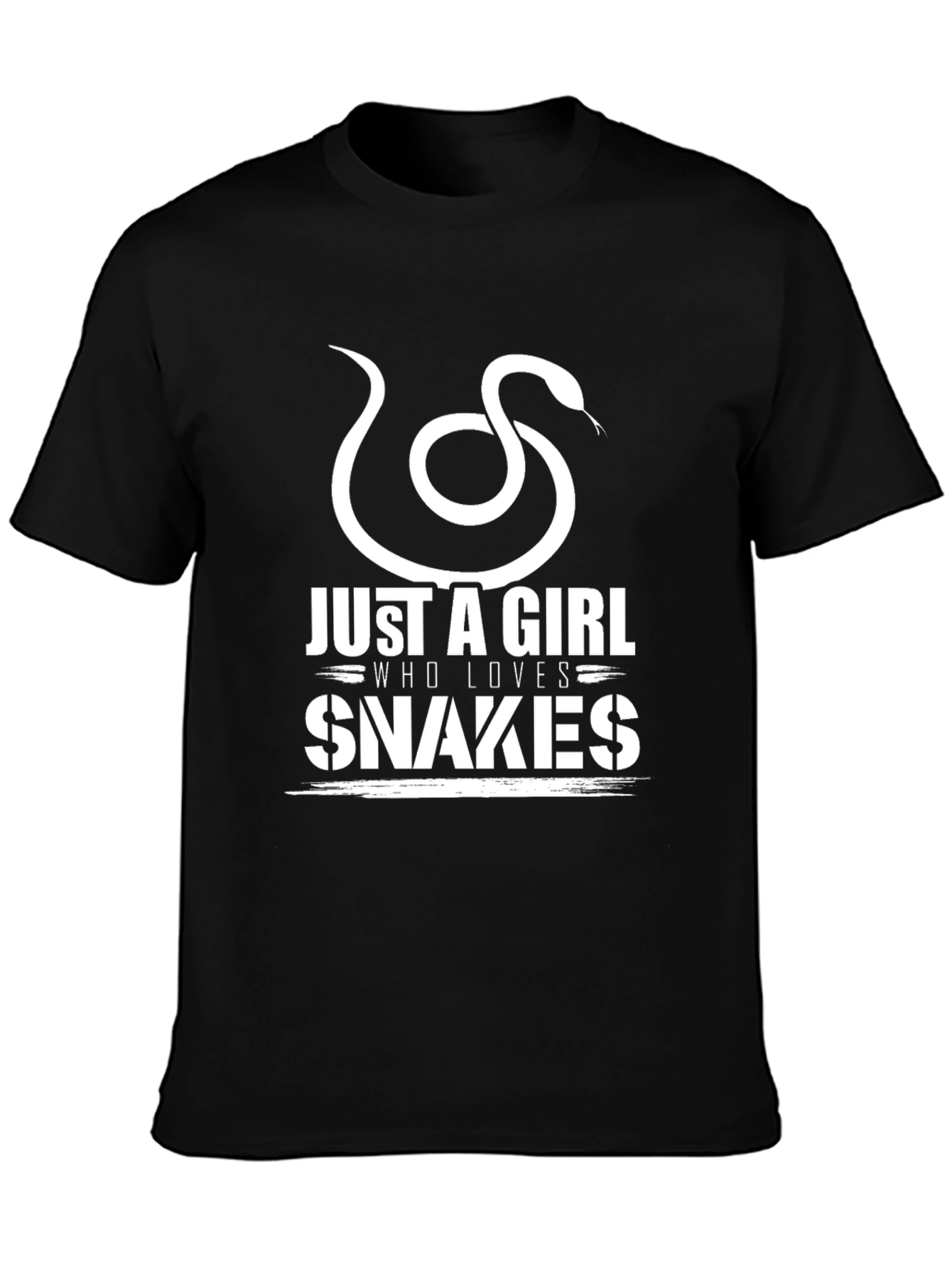 Just A Girl Who Loves Snakes Black Graphic Tee